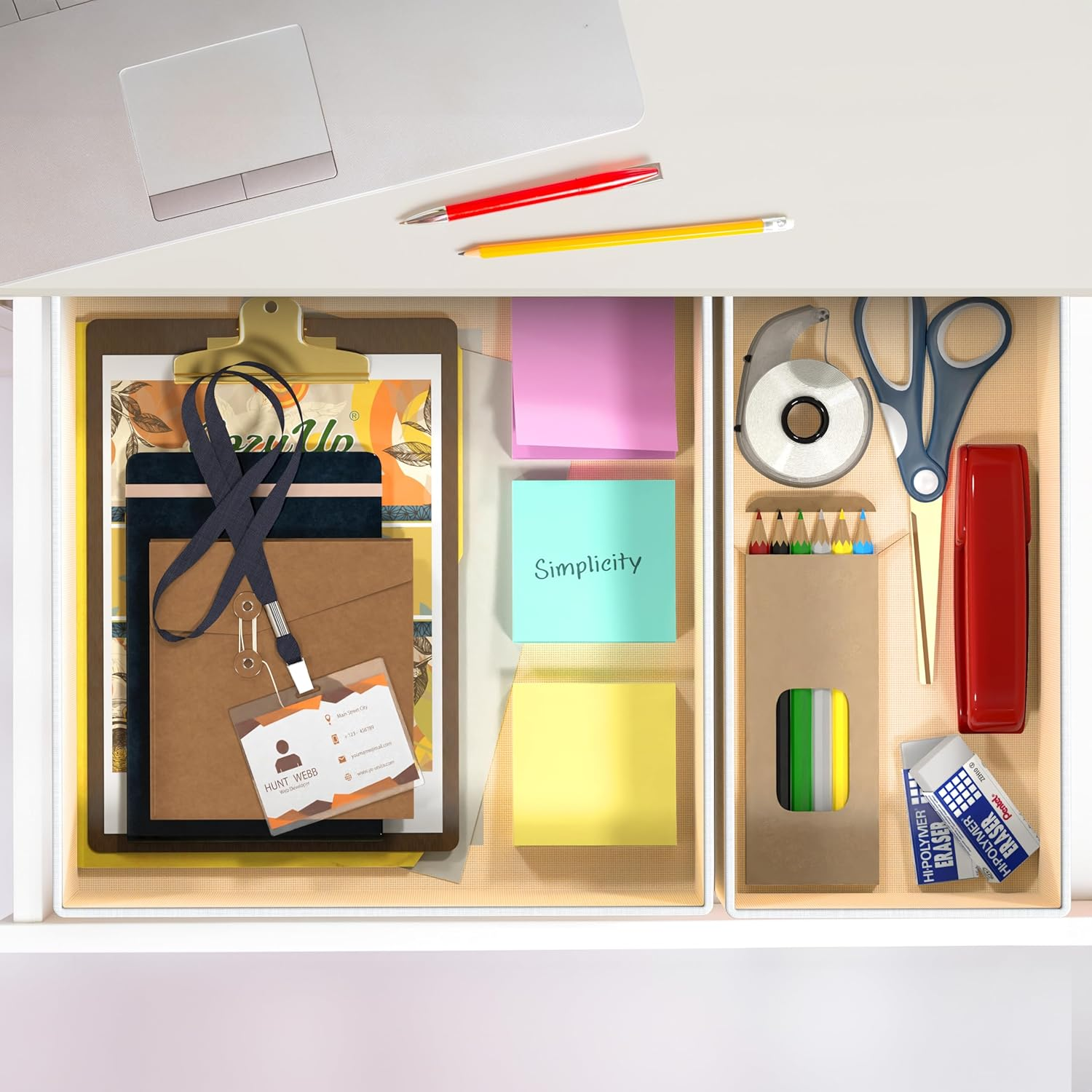 Simple Houseware Clothes Drawer Organiser, 12 Pack, Beige image number 5