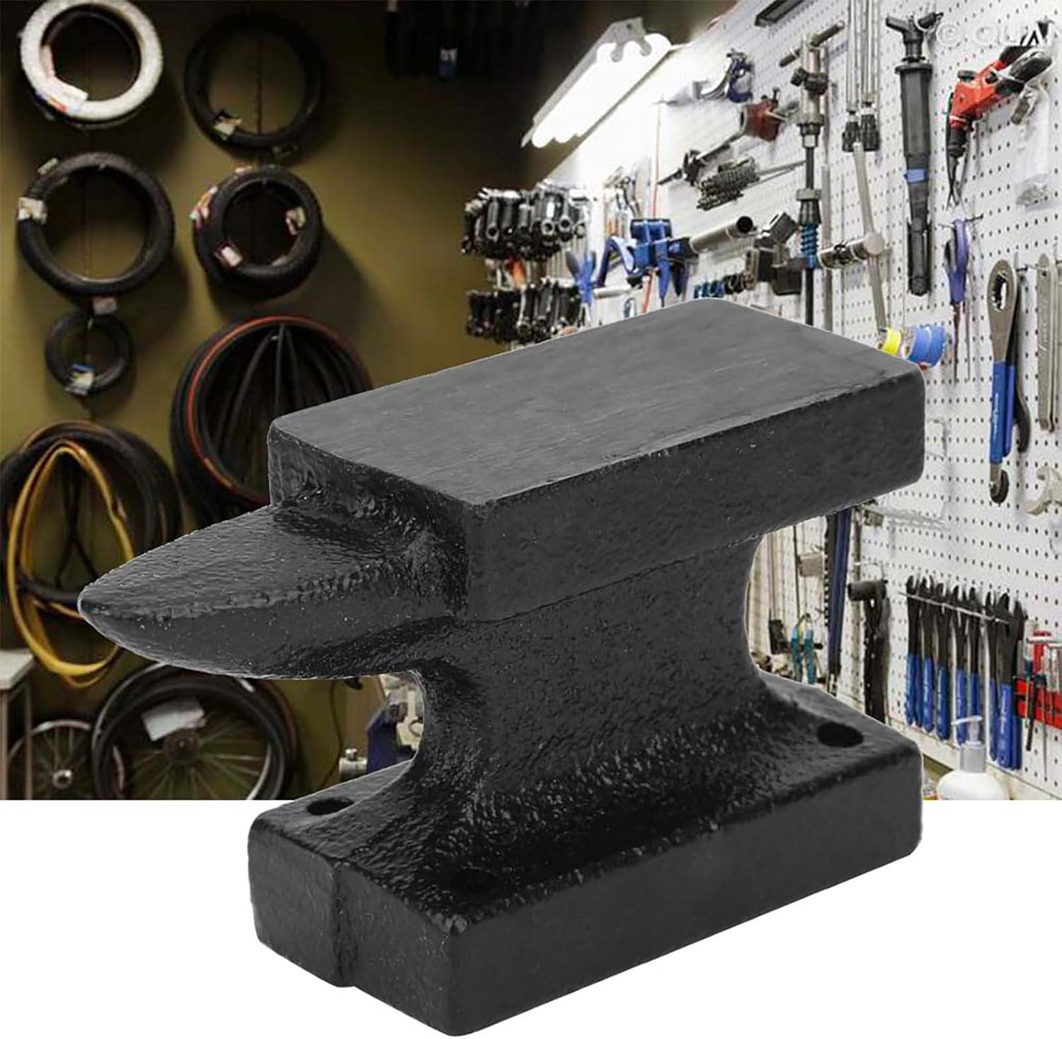 Cast Iron Anvil,Portable Blacksmith Anvil,Stable Workbench Anvil,Iron Horn Anvil Bench,High Hardness,Extra Large Feet,Secure Placement,For Flattening,Forming,Milled,Polished A