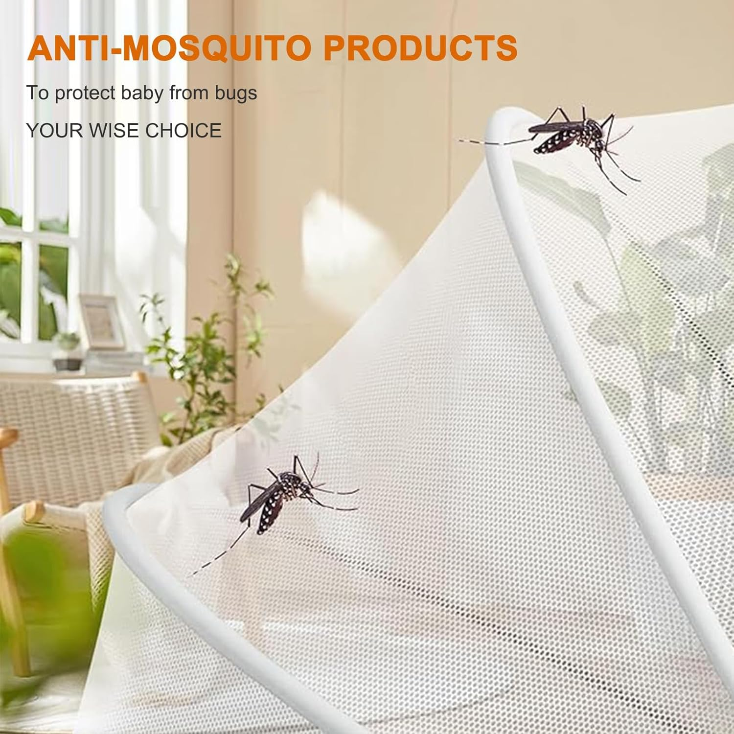 Bassinet Cover Mosquito Net, for Babies to Keep Insects/Bugs/Cats Out, Mesh Cover for Bassinet Bedside Sleeper, Travel Crib, Breathable Baby Mosquito Net with 2-Way Zipper image number 5