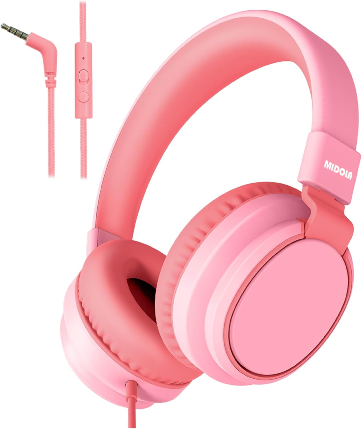 Midola Volume Limited 85/96Db Kids Headphone Over-Ear/On-Ear Foldable Sound Noise Protection Headset with Inline AUX 3.5Mm Cord W/Mic for Child School Cellphone Pad PC Notebook Pink - H01-Blue image number 5