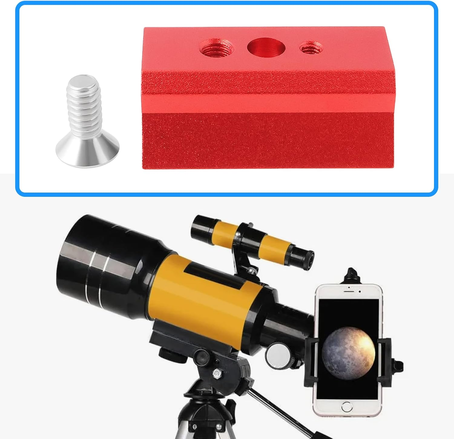 Be in Your Mind 45Mm Telescope Dovetail Plate with Screw 45X31X16Mm Suitable for Telescope (Red) - Red image number 6