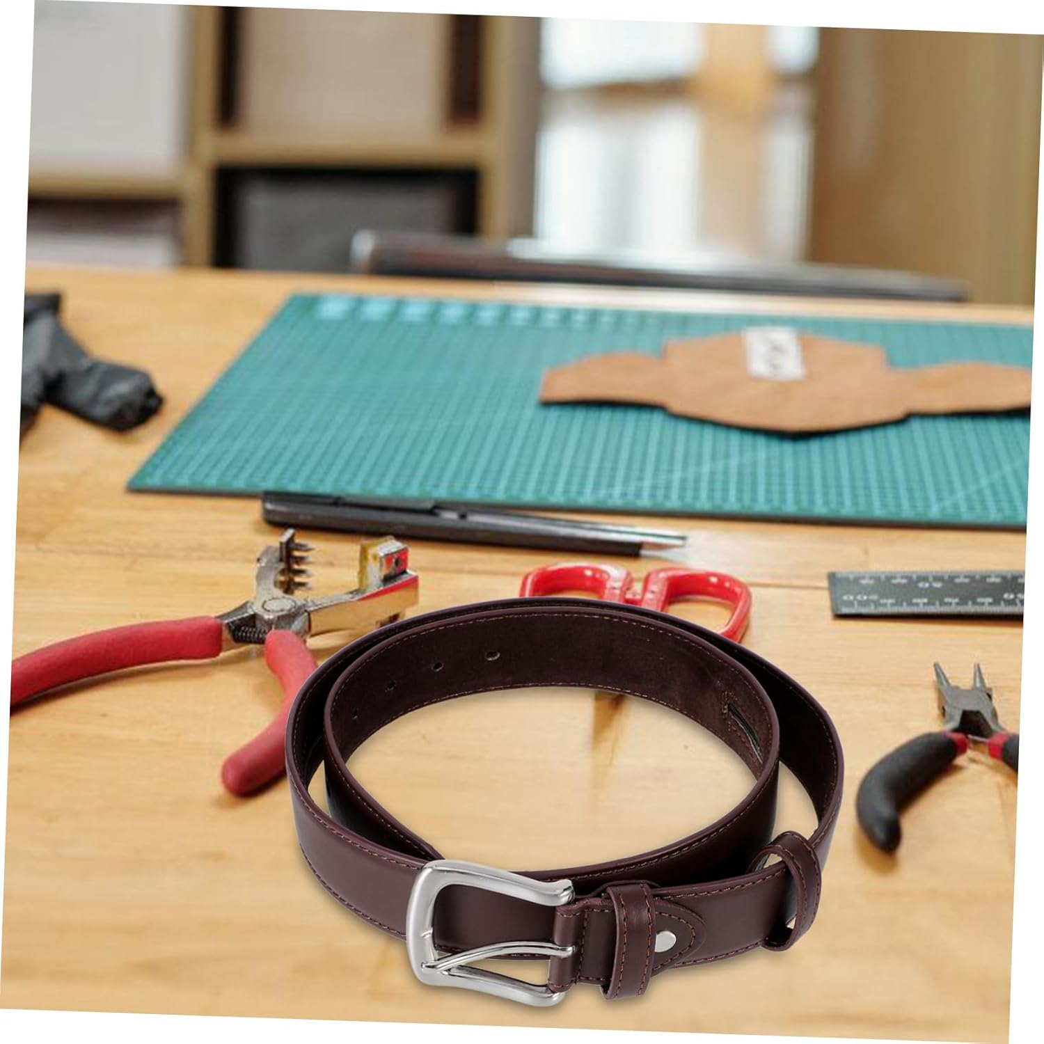 CALLARON Travel Money Belt with Hidden Zipper Pocket, Secure Pu Leather Waist Wallet Belt for Men, Anti-Theft Travel Waistband for Storing Valuables and Cash, Brown image number 3