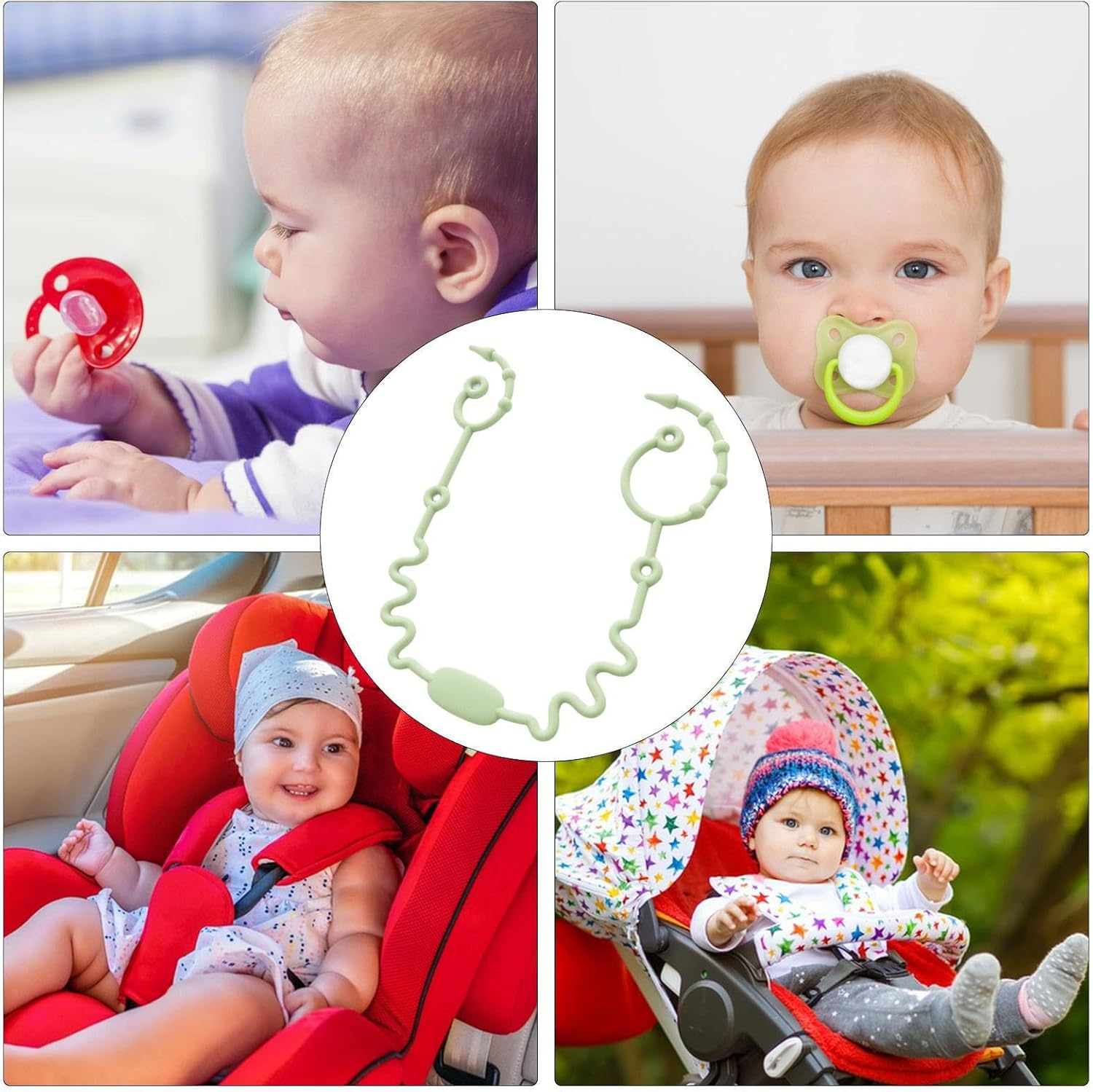 Toy Straps for Stroller | Stretchable Toddler Toy Catcher,Toy Straps Clips for High Chair, Rocking Chair, Teether Toy, Car Seat Toy Pochy image number 1