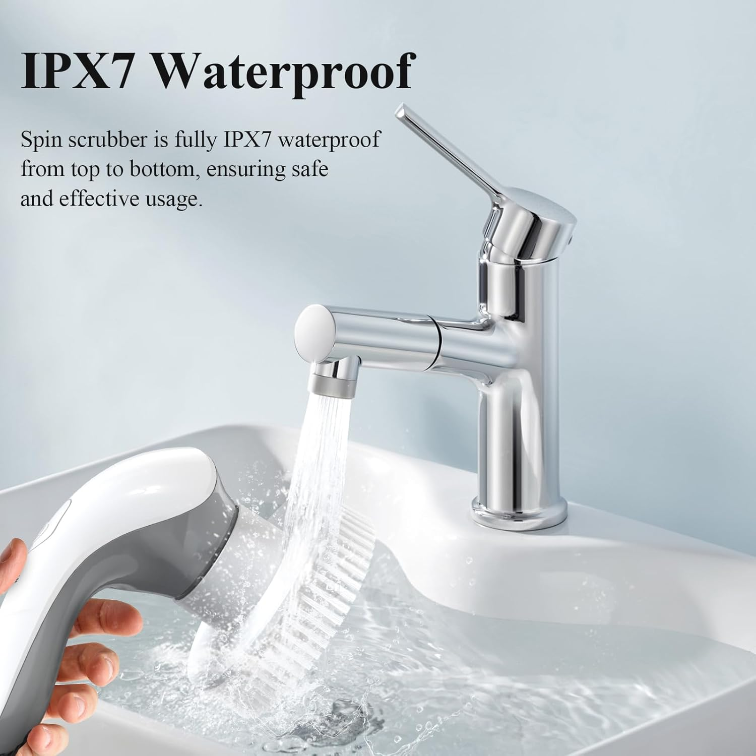 Minthouz Electric Spin Scrubber, Bathroom Cleaner with 6 Replaceable Brush Heads & 2 Adjustable Speeds, IP67 Waterproof Shower Cleaner,Handle Cleaning Brush for Tub Tile Floor Kitchen Bathroom image number 1