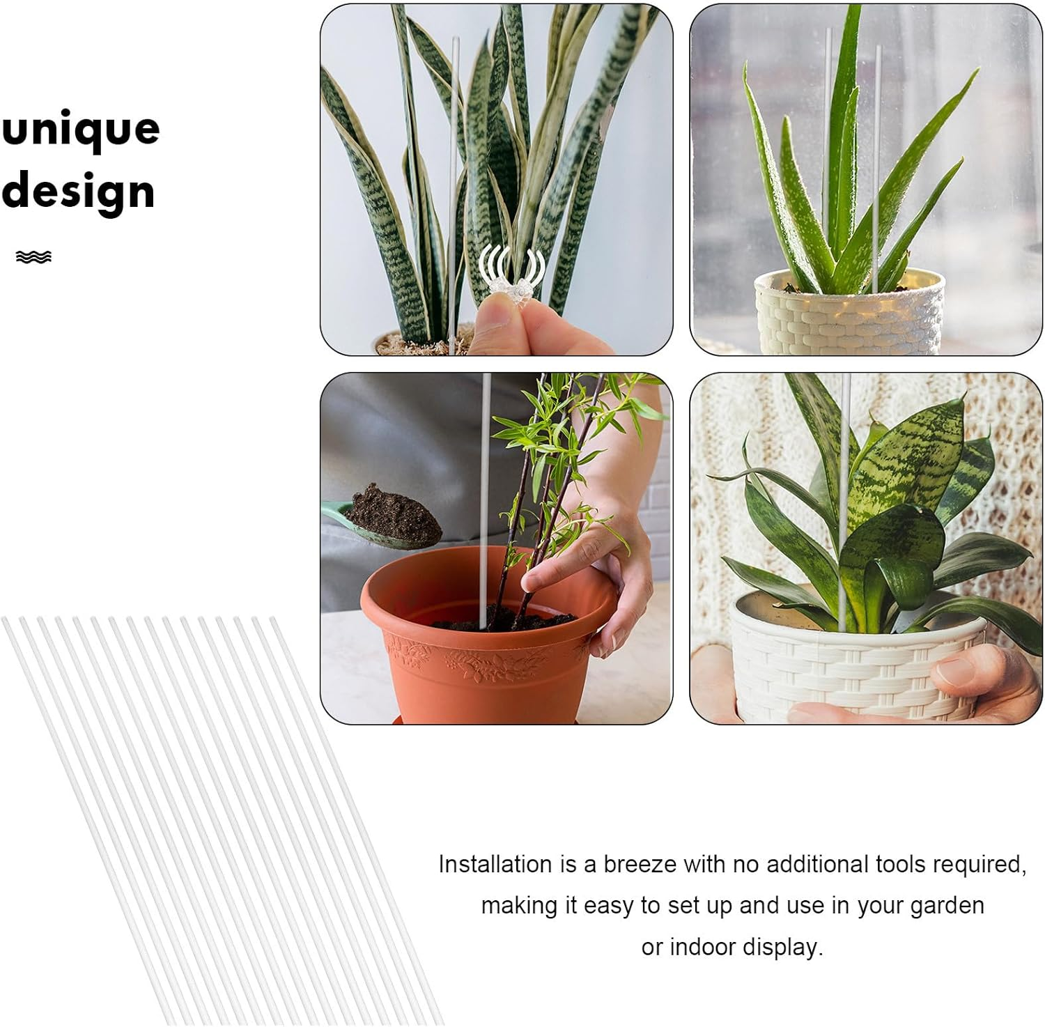 POPETPOP Orchid Stakes and Clips : 1 Set Plant Support Stakes for Indoor Plants Acrylic Plant Stakes Plant Sticks Plant Climbing Rod for Orchid Potted Plants Tomatoes image number 5