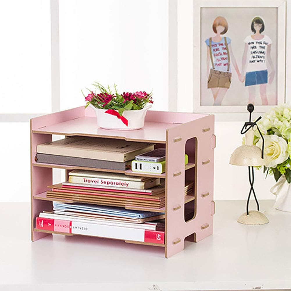 Wooden Document Tray, Desk Organiser, Letter Tray, Storage Compartments, Stackable Office Supplies, Paper Tray for A4 Paper Folder, Storage System, Organise image number 4