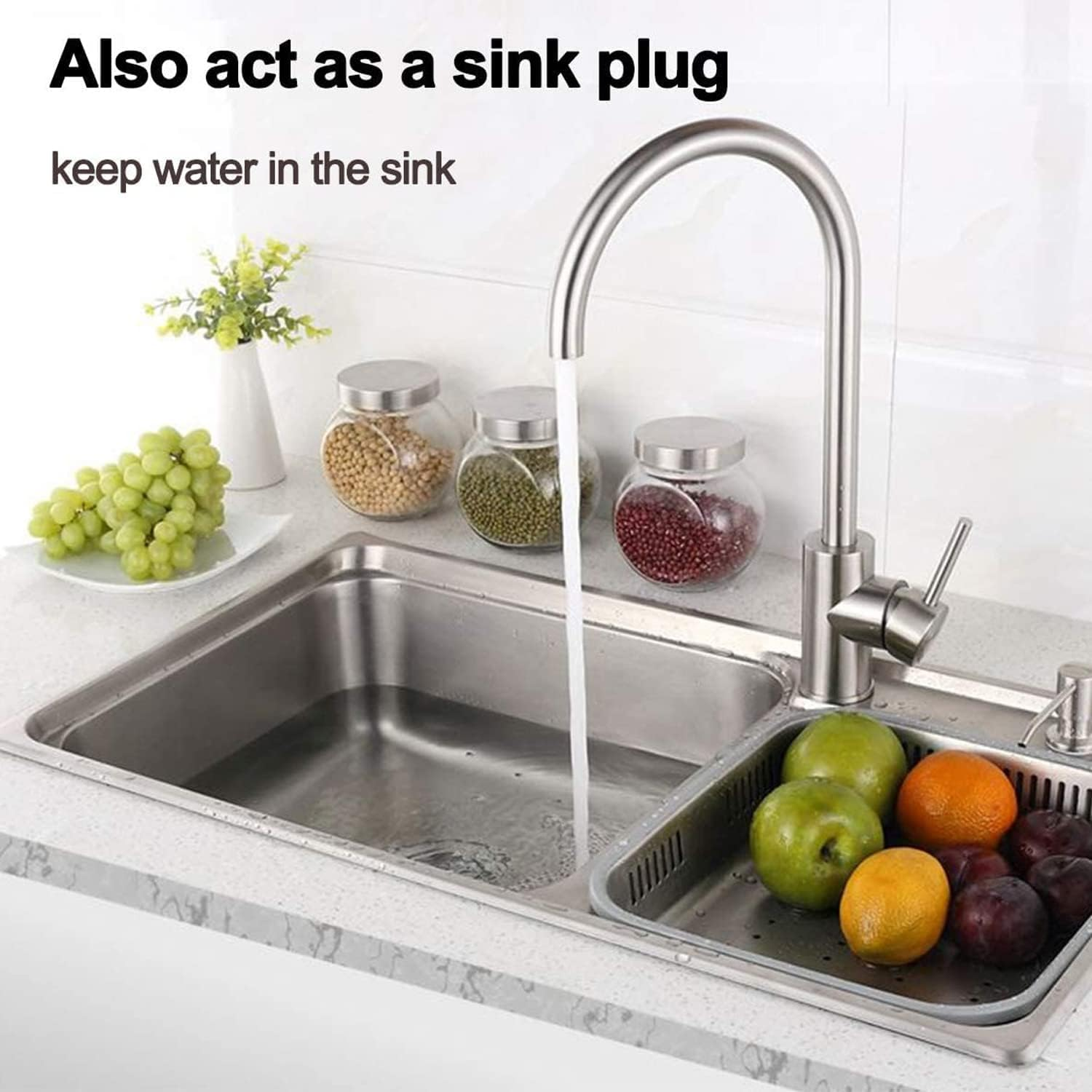 JZS Kitchen Sink Strainer and Stopper Combo Replacement, Fits Standard Drain, Kitchen Drain, Bathroom Drain, Stainless Steel Basket with Rubber Stopper Bottom,3 Pack image number 3