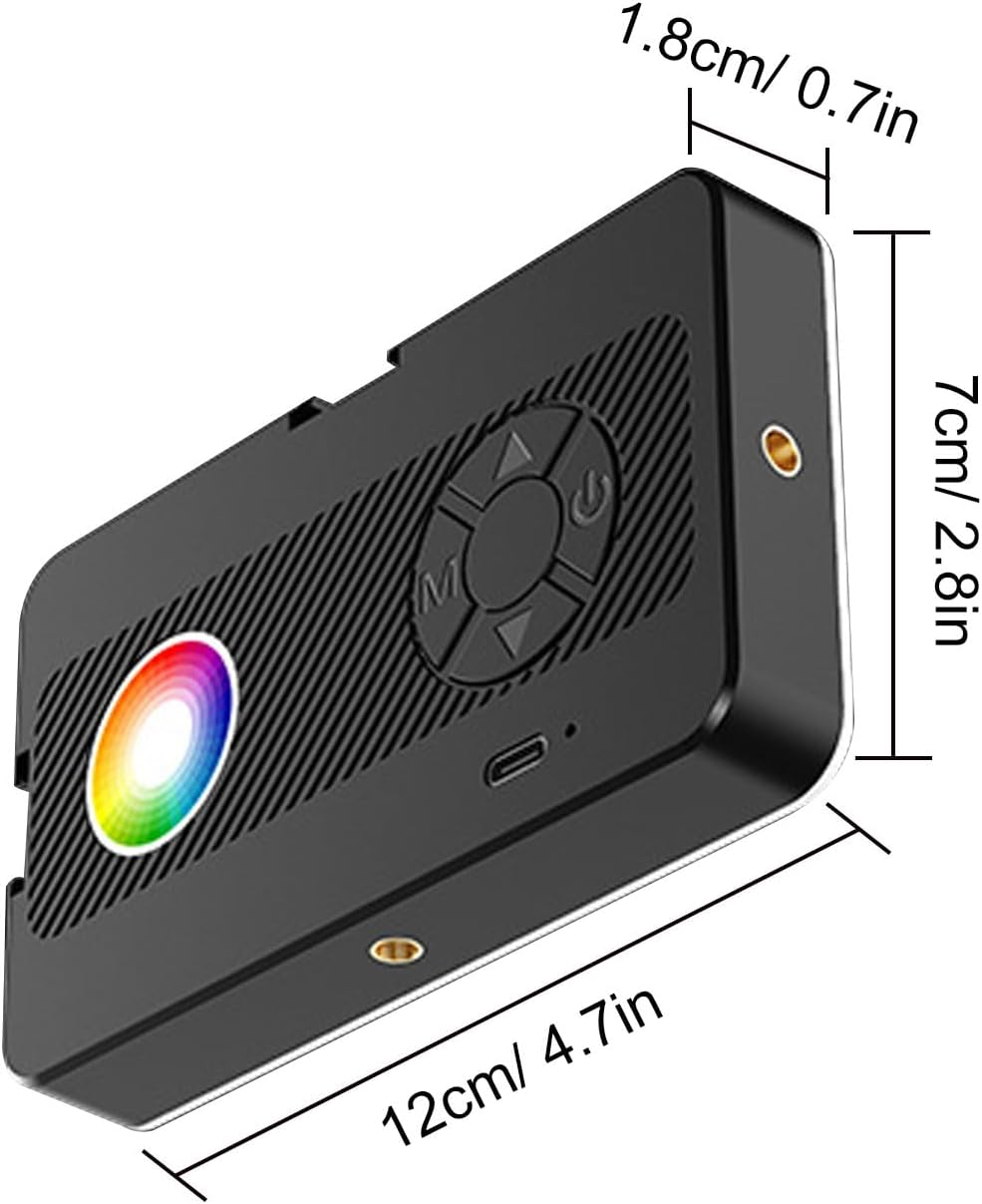 Plyisty RGB Video Light, Portable Camera LED Light, CRI 85+ 2700-6500K 700Lux 1800Mah, Travel Vlog Lighting with Cold Shoe, Type-C Charging for Filming, Portraits image number 1
