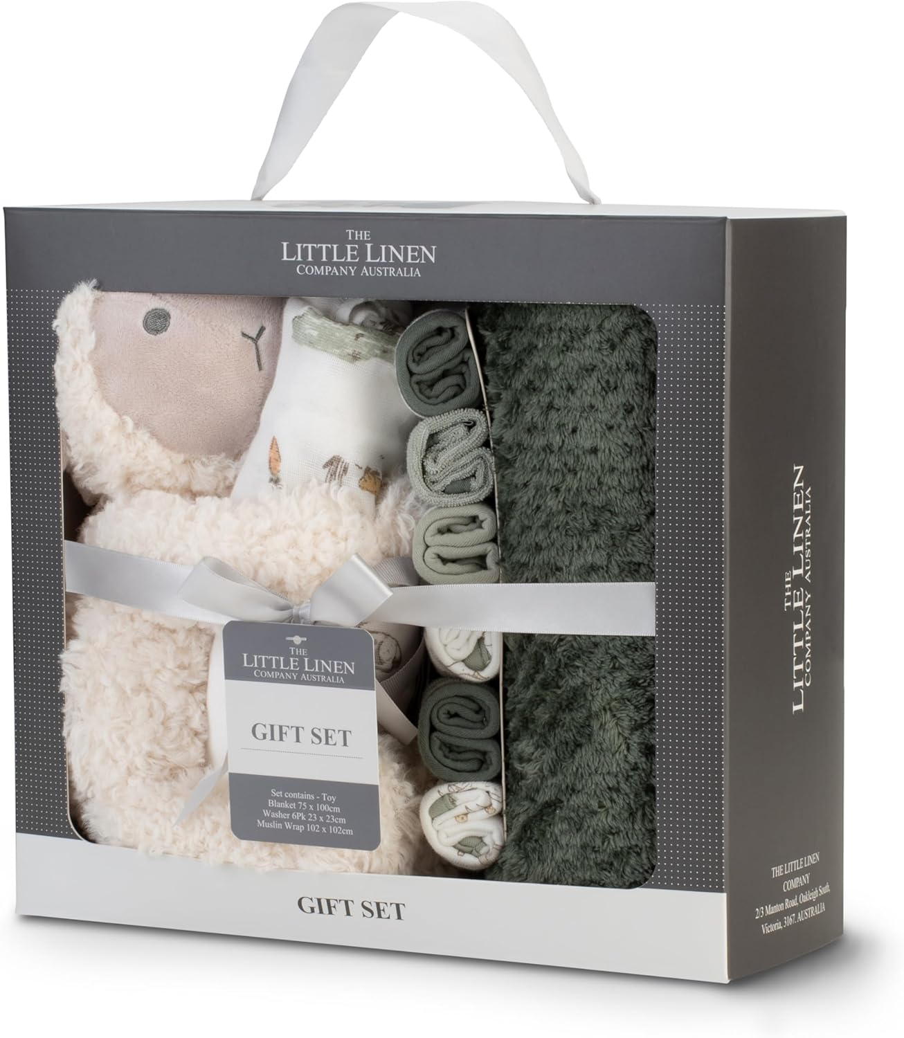 The Little Linen Company Boxed Baby Gift Set - Farmyard Lamb image number 5