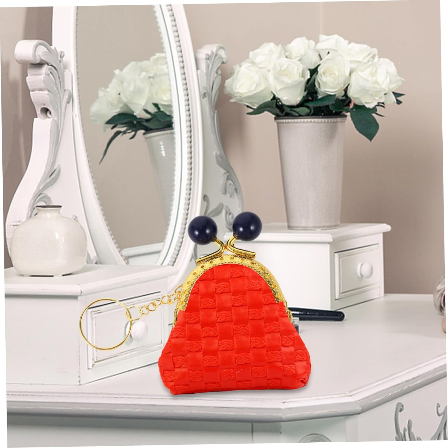 CORHAD 10Pcs Keychain Wallet Purse Clasp Frame Metal DIY Handbag Frame for Bag Handle Replacement Wallet Key Chain Purse Clasp Lock