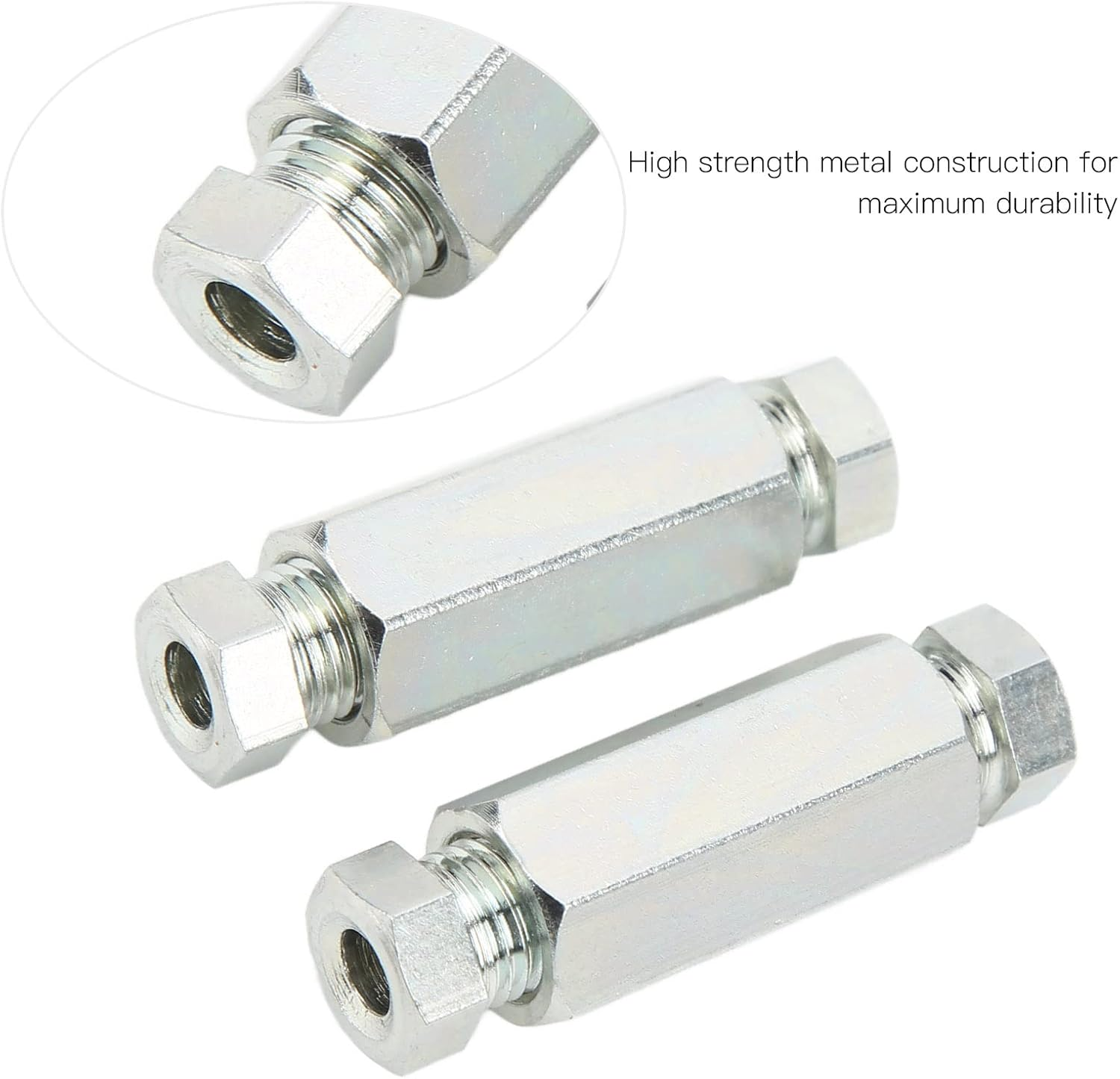 Brake Pipe Fitting Union, 2Pcs/Set 3/8In UNF Unions Female Male Brake Tube Joiners Antirust for Auto image number 5