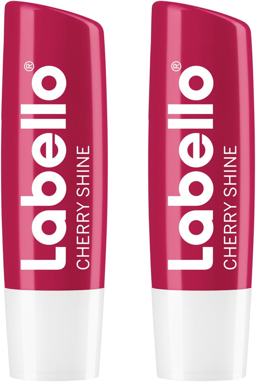 Labello Cherry Shine Lip Balm with Colour for Dry Lips Pack of 2 X 4.8 G image number 1