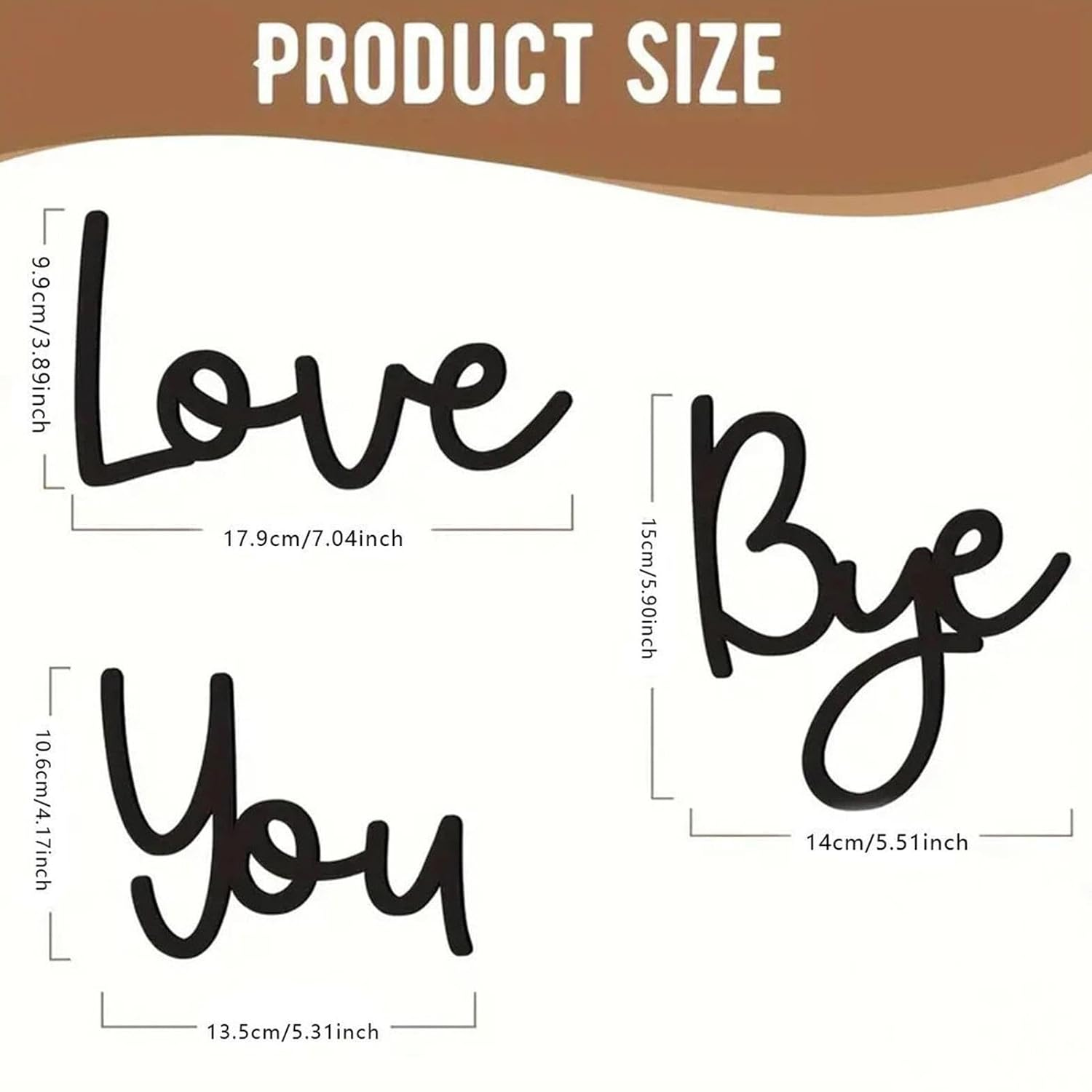 Rukjmqi Love You Bye Sign, Love You Bye Door Sign Wooden, Love You Bye Door Topper, Bye Love You Wooden Script Sign, Wooden Love Sign for Home, Love Signs for Home Decoration Black image number 1