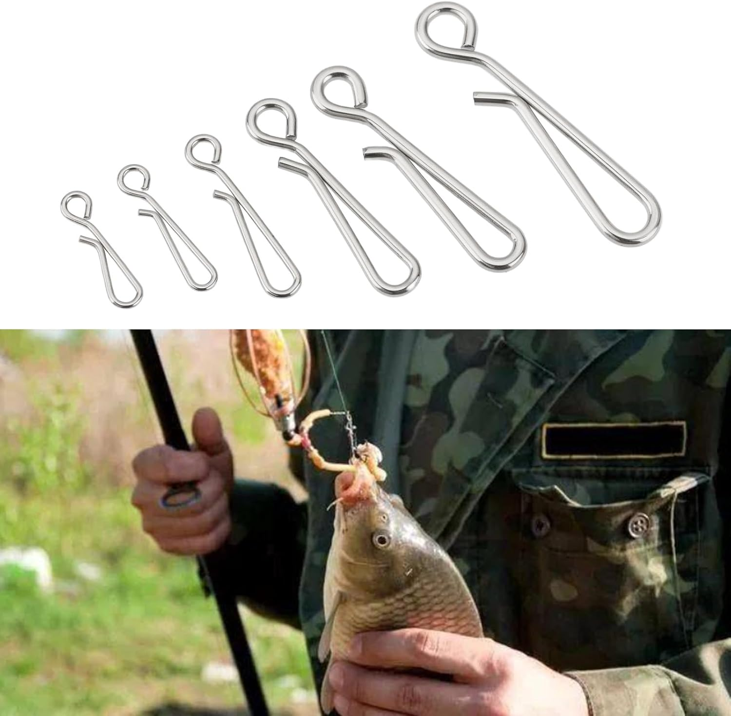 Be in Your Mind 120PCS Fishing Bait Rigs Clip #0-#5 11.6Mm-28Mm Wire Diameter 0.6Mm-1.2Mm for High Speed Trolling Jigging Offshore Fishing Freshwater Saltwater image number 2