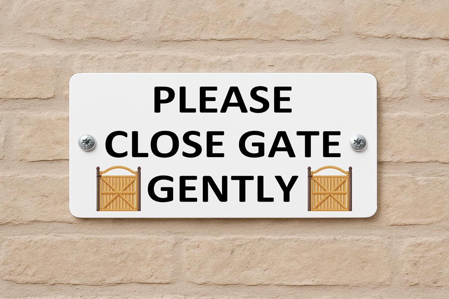 Please Close Gate Gently Sign Outdoor Plaque, Home&Garden Notice (Style 1(Black Text), with Self-Adhesive at Back) image number 5