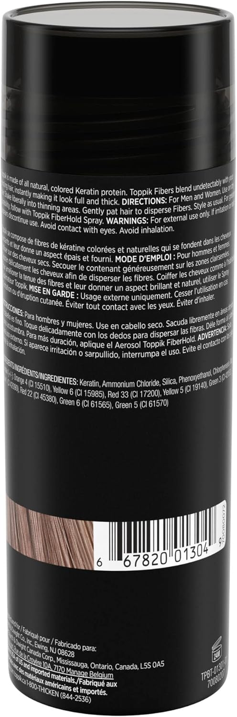 Toppik Hair Building Fibres Light Brown, 55G - Thicker Fuller Look Instantly, Natural Keratin Protein, Wind Sweat & Rain Resistant, Easy to Apply, for Men & Women Who Are Thinning image number 2