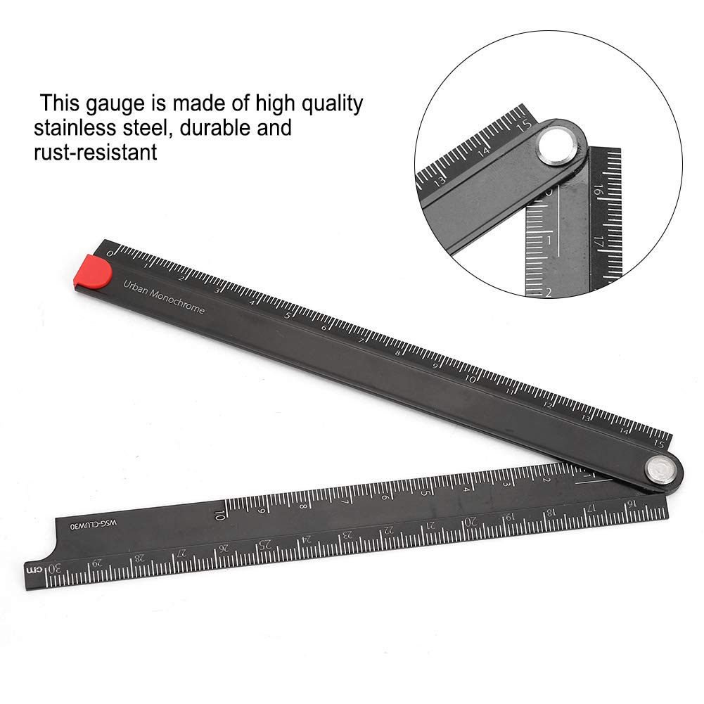 Aluminum Alloy Ruler, Metal Folding Ruler, Easy to Carry Clear and Precise Portable to Carry Work for Car Home Travel image number 6