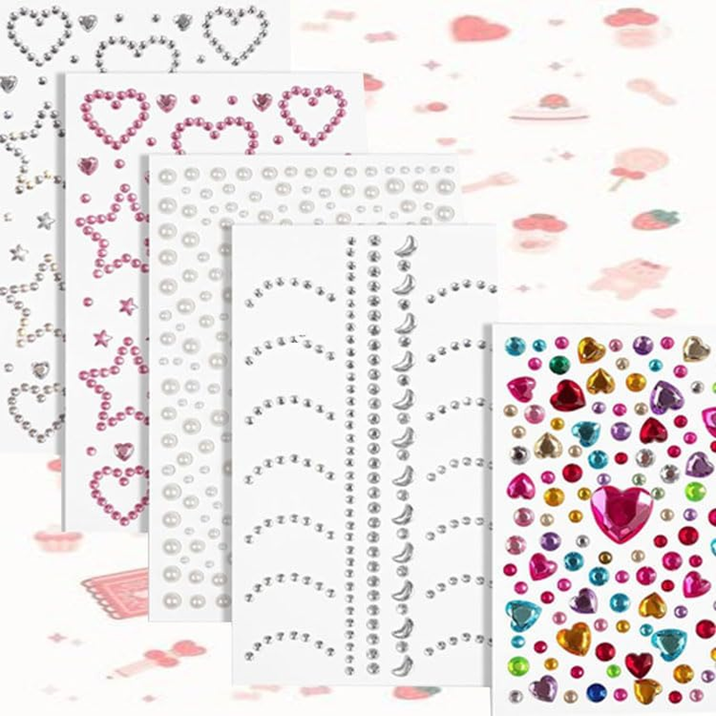 Limcryspp Self-Adhesive Facial Rhinestone - Waterproof Body and Face Nail Polish Glitter | Party and Holiday Sequin Decorative, Suitable for Women, Teenagers and Children image number 5