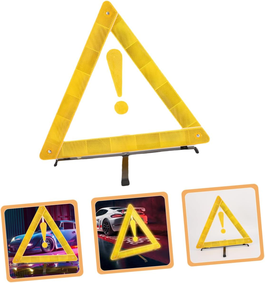 ULTECHNOVO Warning Triangle Road Safety Kit Foldable Reflective Roadside Triangles for Car Emergencies for Roadside Safety for Parking Warning image number 5