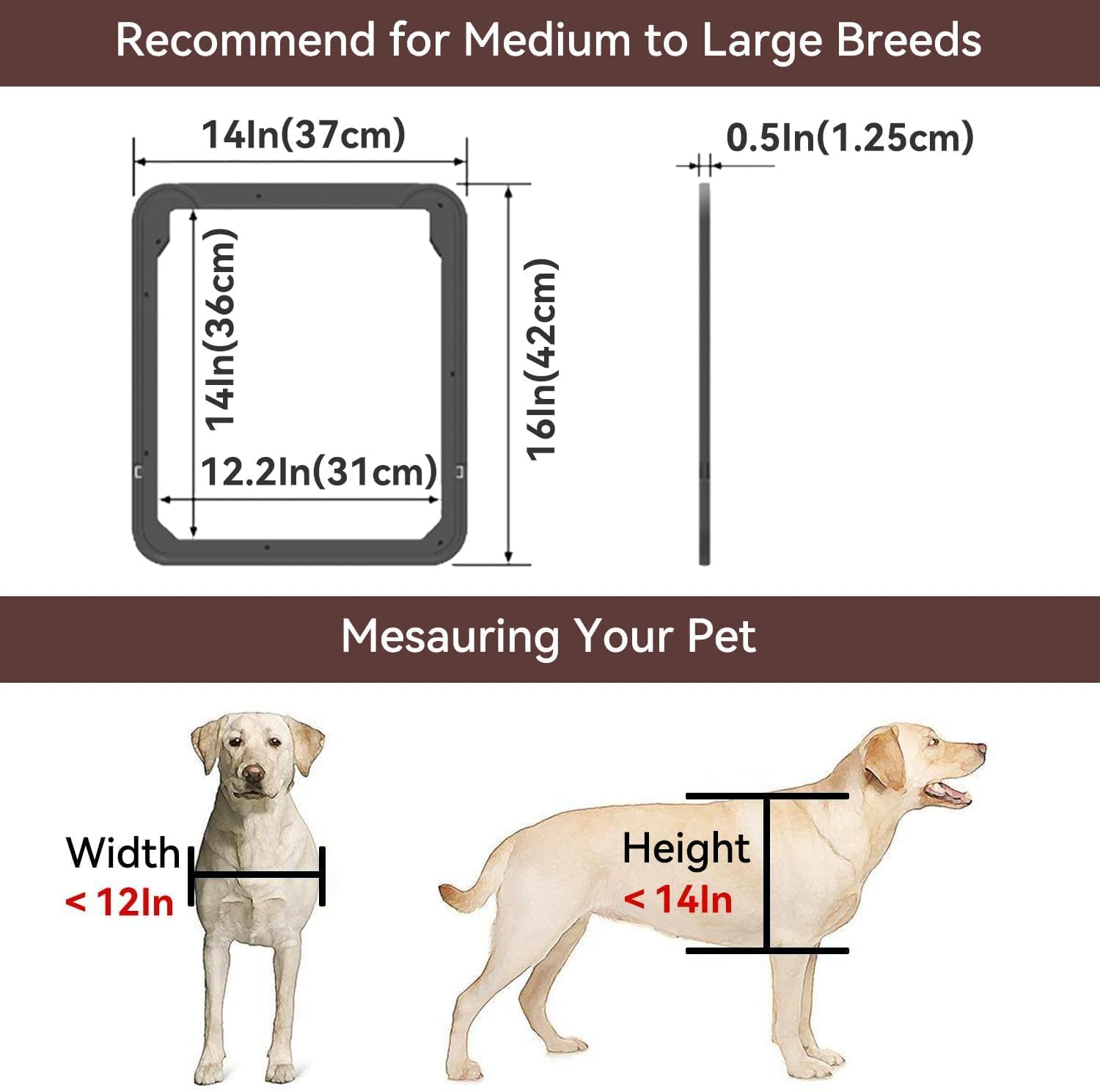 MOMOGEE Lockable Pet Screen Door - Magnetic Self-Closing Cat Door for Sliding Doors & Windows | Sturdy Doggy Door with Automatic Lock | Easy Install for Indoor/Outdoor Access (Large) image number 4