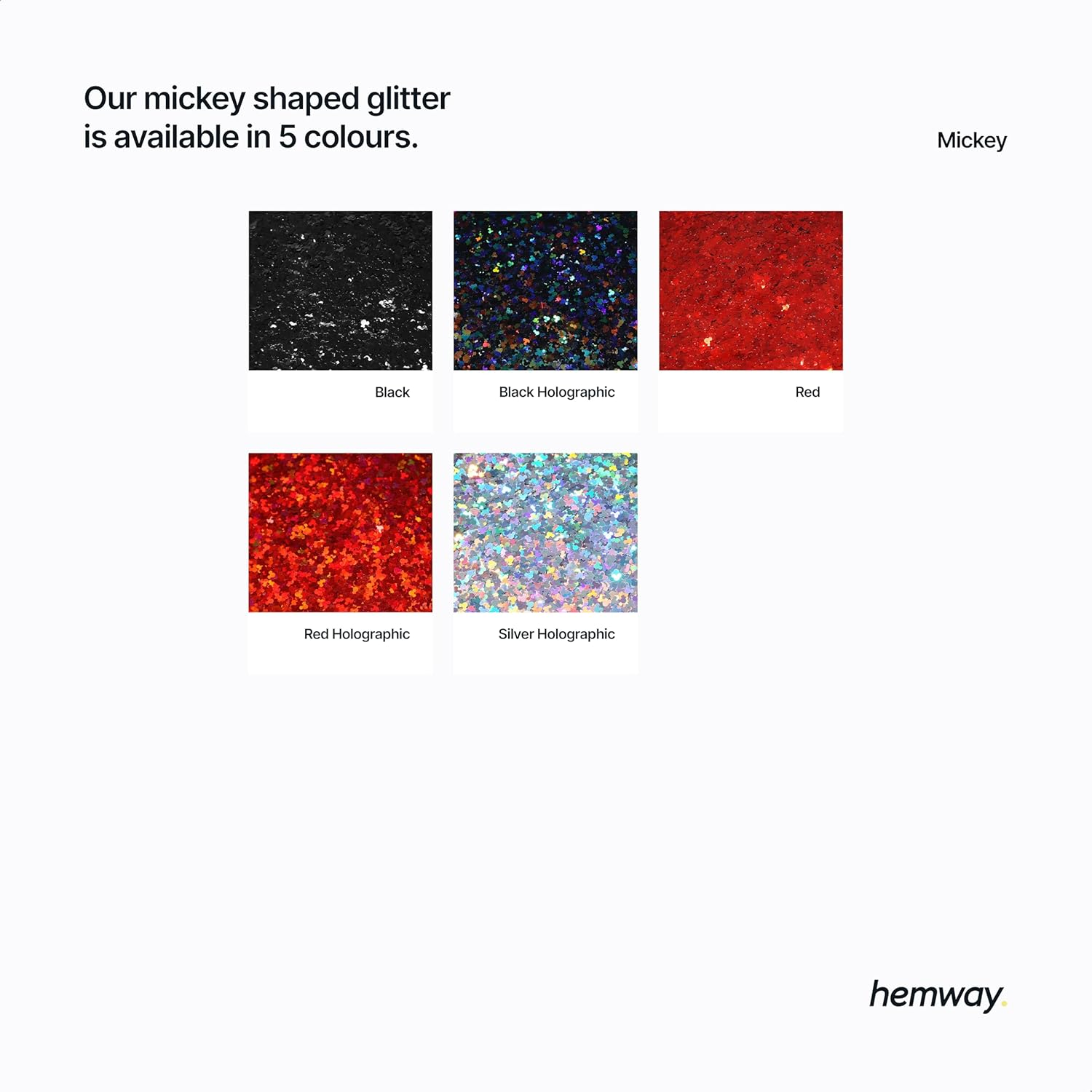 Hemway Ultra Sparkle Glitter - 1/6" 0.165" 4Mm - Micky Mouse Glitter Sequin Confetti, Party Decoration, Nail, Body, Face, Arts, Crafts - Silver Holographic - 50G image number 3