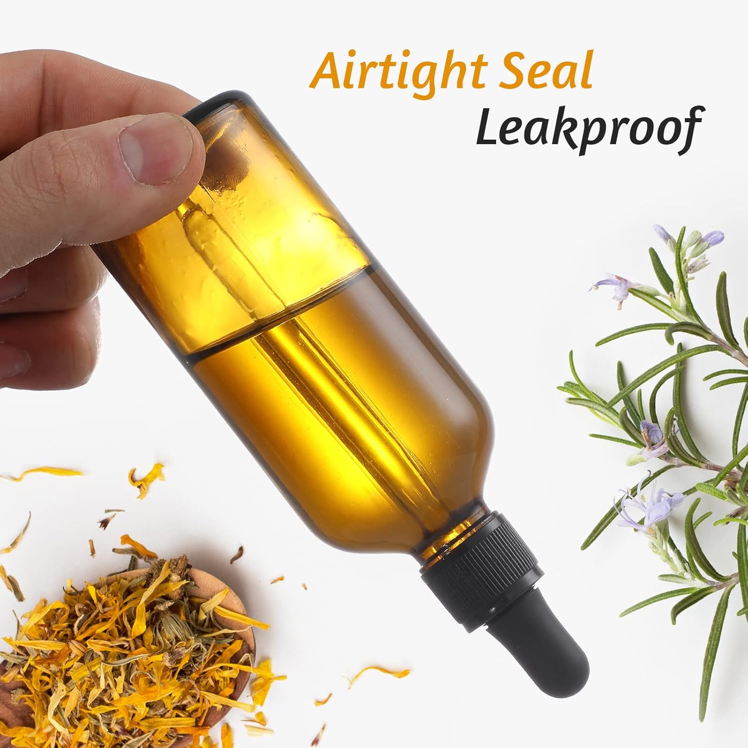 AOZITA 4 Pack, 100Ml Dropper Bottles with 1 Funnel & 4 Labels - Essential Oils Bottles for Health, Personal Care & Beauty - 3.4Oz Thick Dark Amber Glass Tincture Bottle with Eye Droppers, Leakproof image number 1