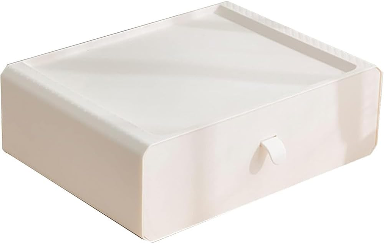 Ranqisys 15-Grid Plastic Drawer Organizer, Stackable Storage Box for Socks, Bras, Underwear, Ties, Belts & Accessories, Closet Divider Box (White) image number 5