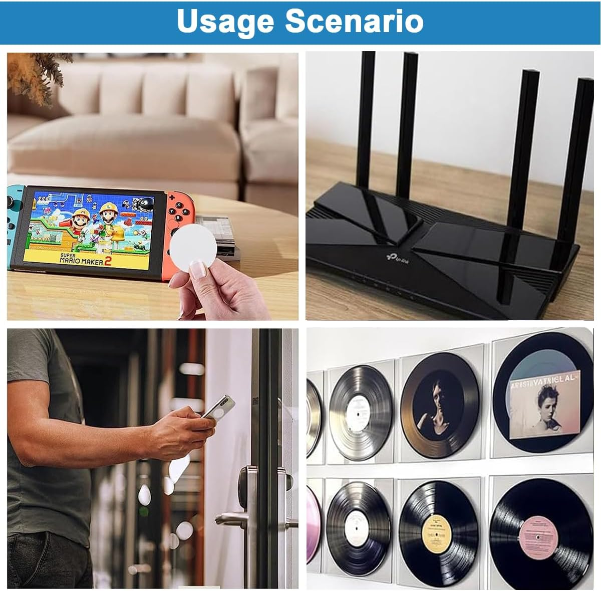 NFC Tags,Haakhui 50Pcs Adhesive round Stickers Blank Rewritable NFC Cards,Compatible with Tagmo and Smart Home Control NFC Enabled Mobile Phones and Devices image number 3