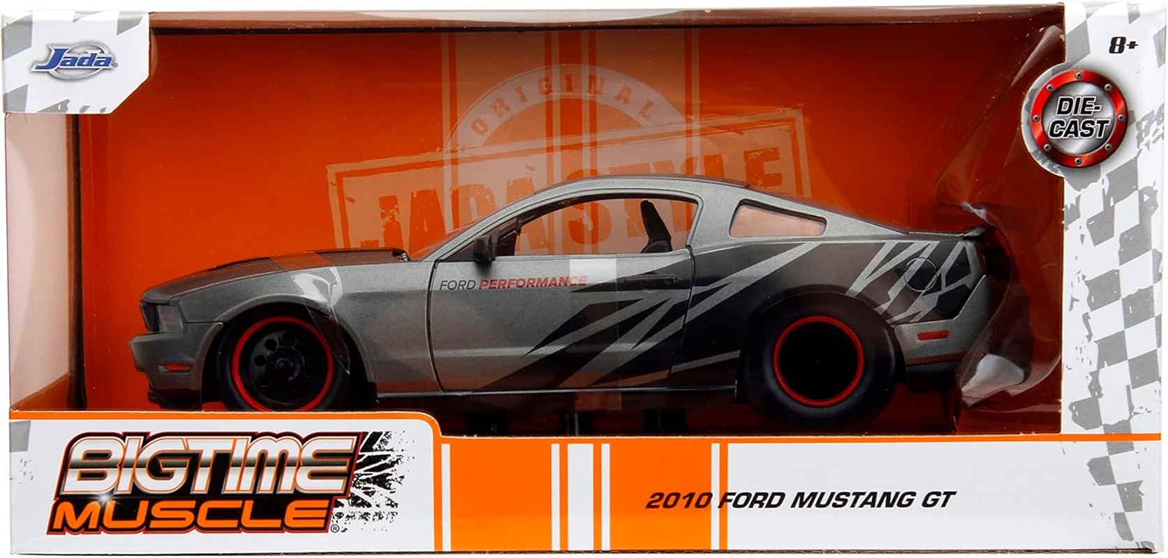 Big Time Muscle 1:24 2010 Ford Mustang GT Die-Cast Car, Toys for Kids and Adults(Charcoal Grey) image number 4