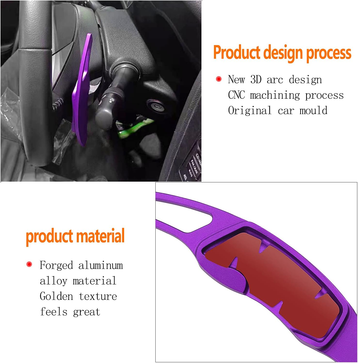 For Subaru Accessories Shift Paddles Cover Extension Steering Wheel Shifter Extended Trim for Compatible with Subaru Forester Outback XV BRZ WRX Impreza Crosstrek Legacy Aluminum Decor 2PCS) (Purple) image number 6