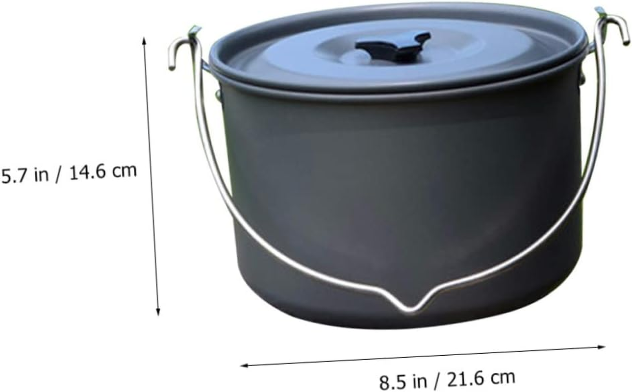 Capacity Hanging Pot Picnic Cookware Lightweight Camping Pot Outdoor Tableware Accessories for Camping Cooking Utensils image number 1