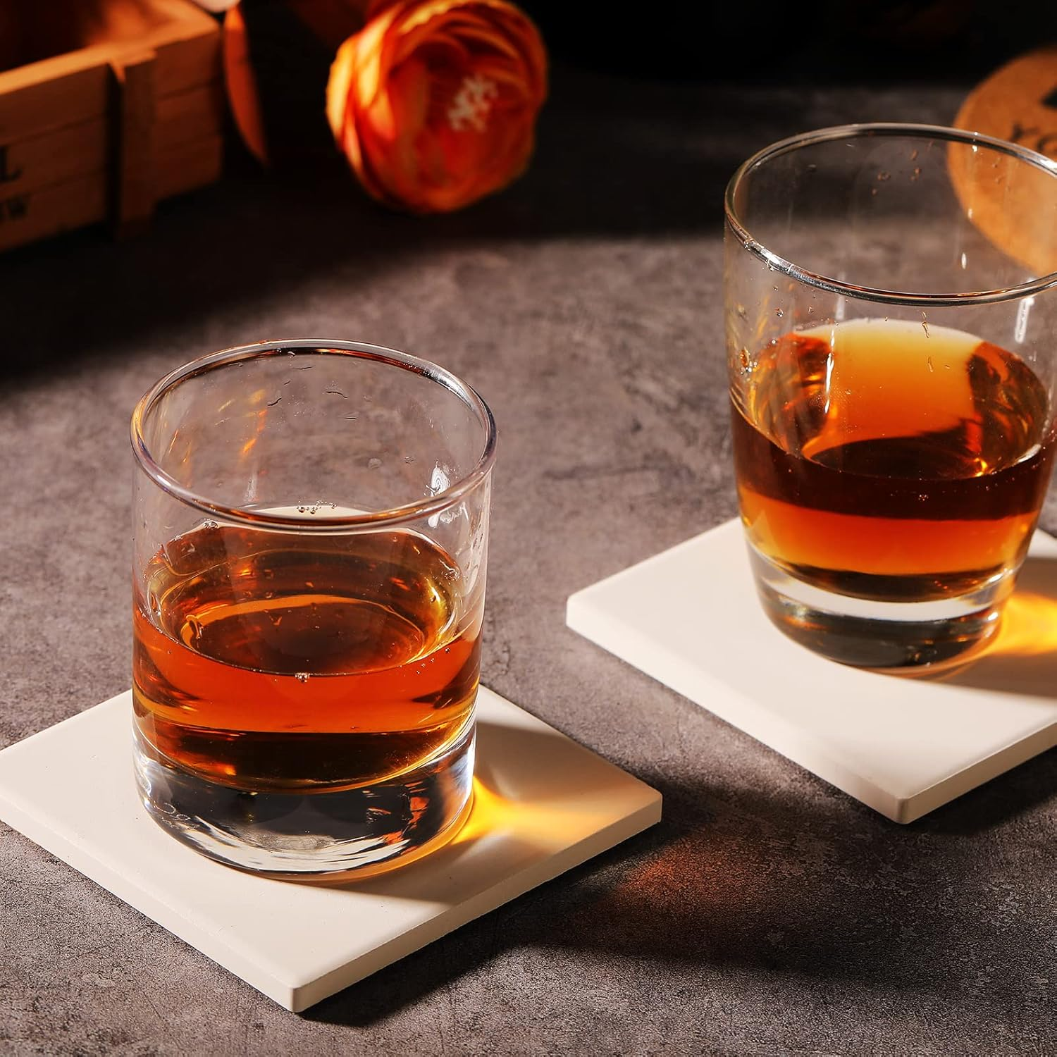 Ceramic Tile for Crafts Coasters, GOH DODD 12 Pack 4 Inch Blank Coasters Unglazed Ceramic White Tiles with 12 Pack Cork Backing Pads for Painting, Alcohol Ink, Acrylic Pouring, DIY, Mosaics, Square image number 2