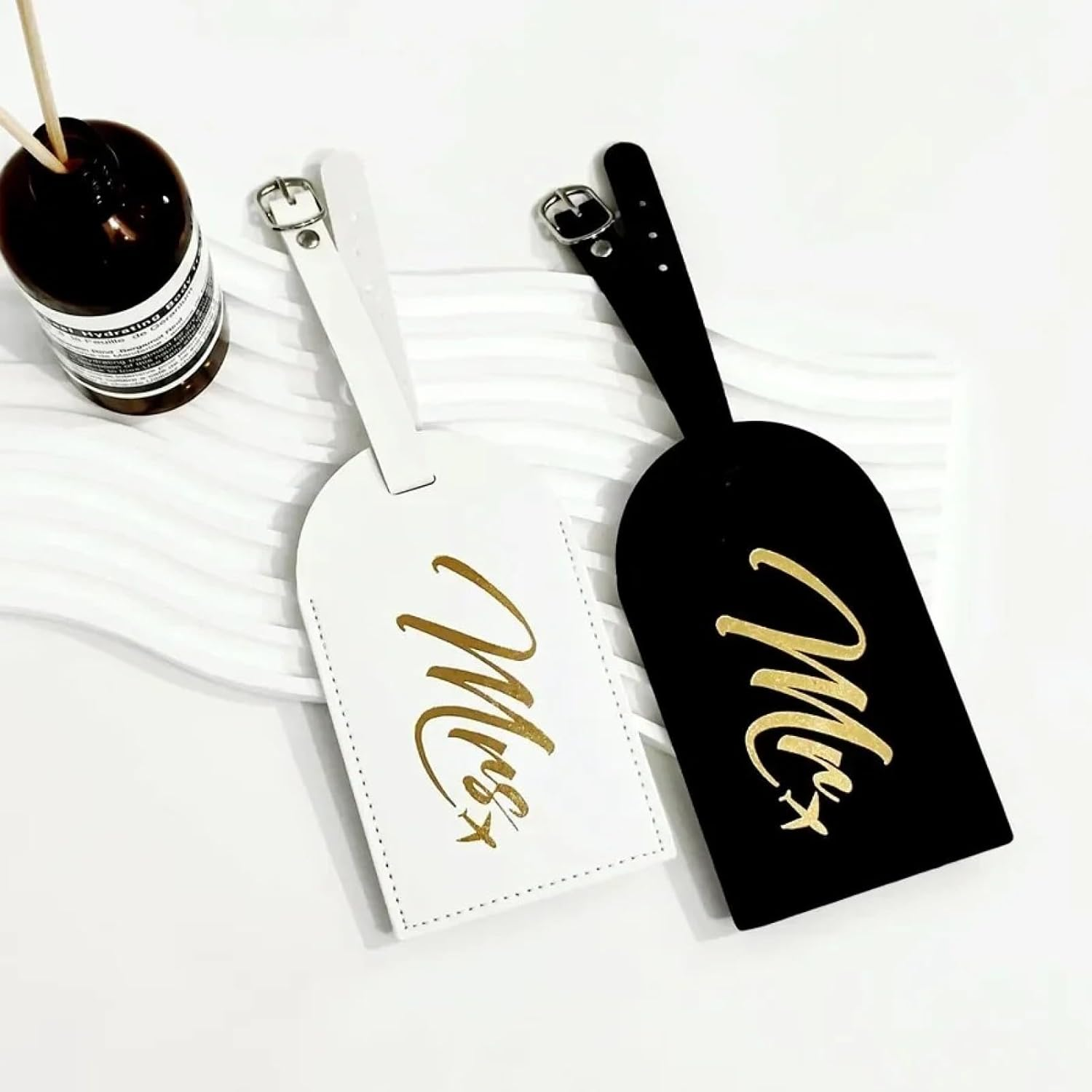 2 PCS Anti-Lost PU Leather Women'S Men'S Luggage Tag Hanging with Name ID Card Suitcase Label Travel Accessories image number 5