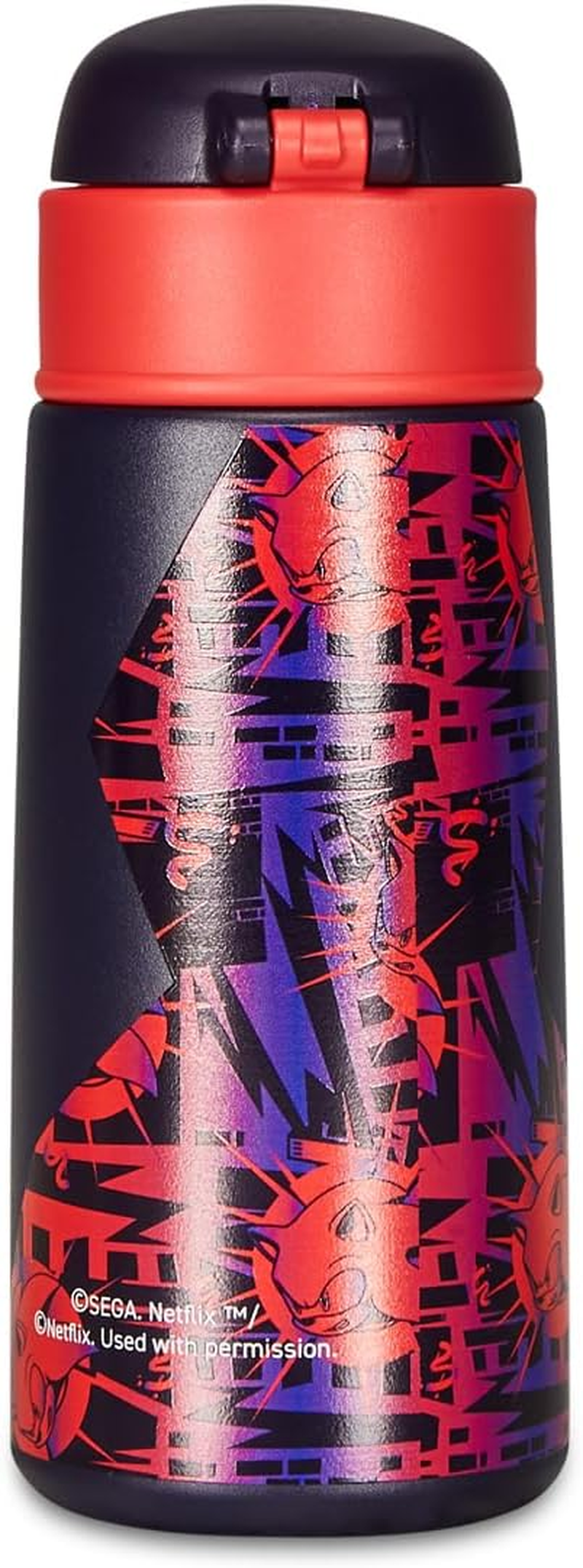 Sonic Thermos Flask Blue and Red - Kids with Straw 460Ml BPA Free for Nursery Primary School - Stainless Steel Temperature Resistant up to 24 Hours image number 2