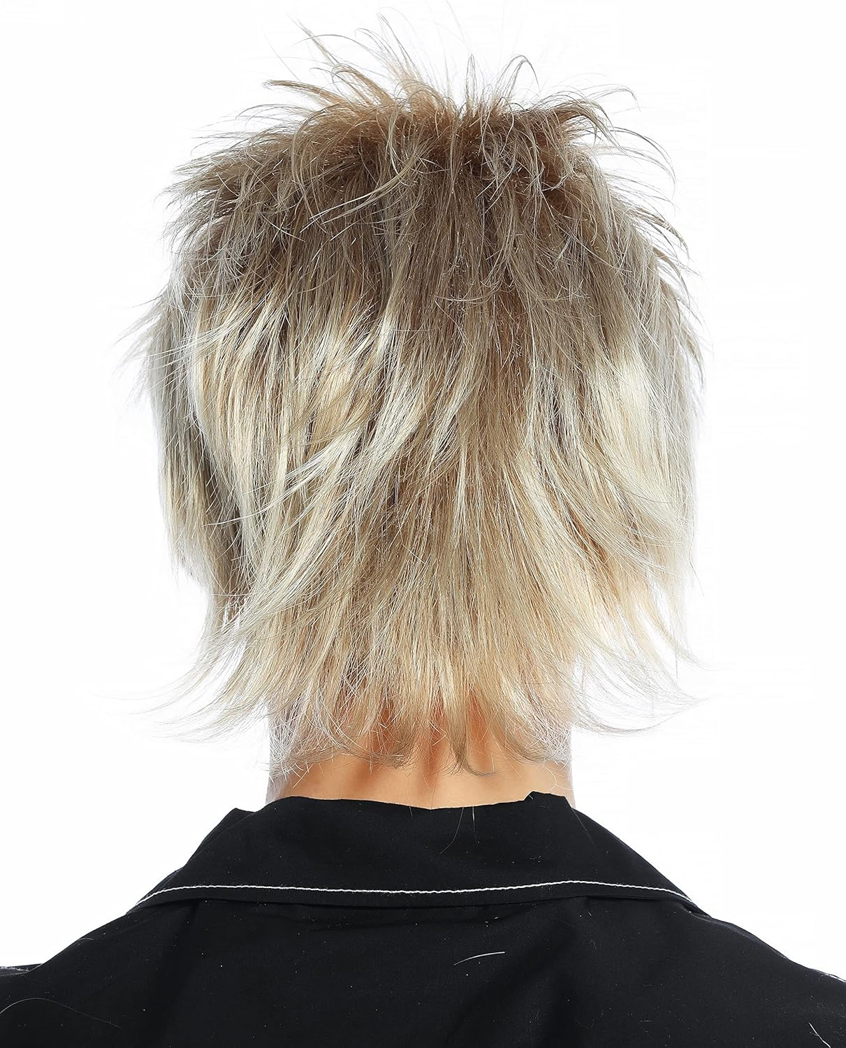 WIG ME up - M-261-27T613 Wig Men Women Short Toupeed Wild Strands 80S Retro Blonde Platinum Mix image number 4