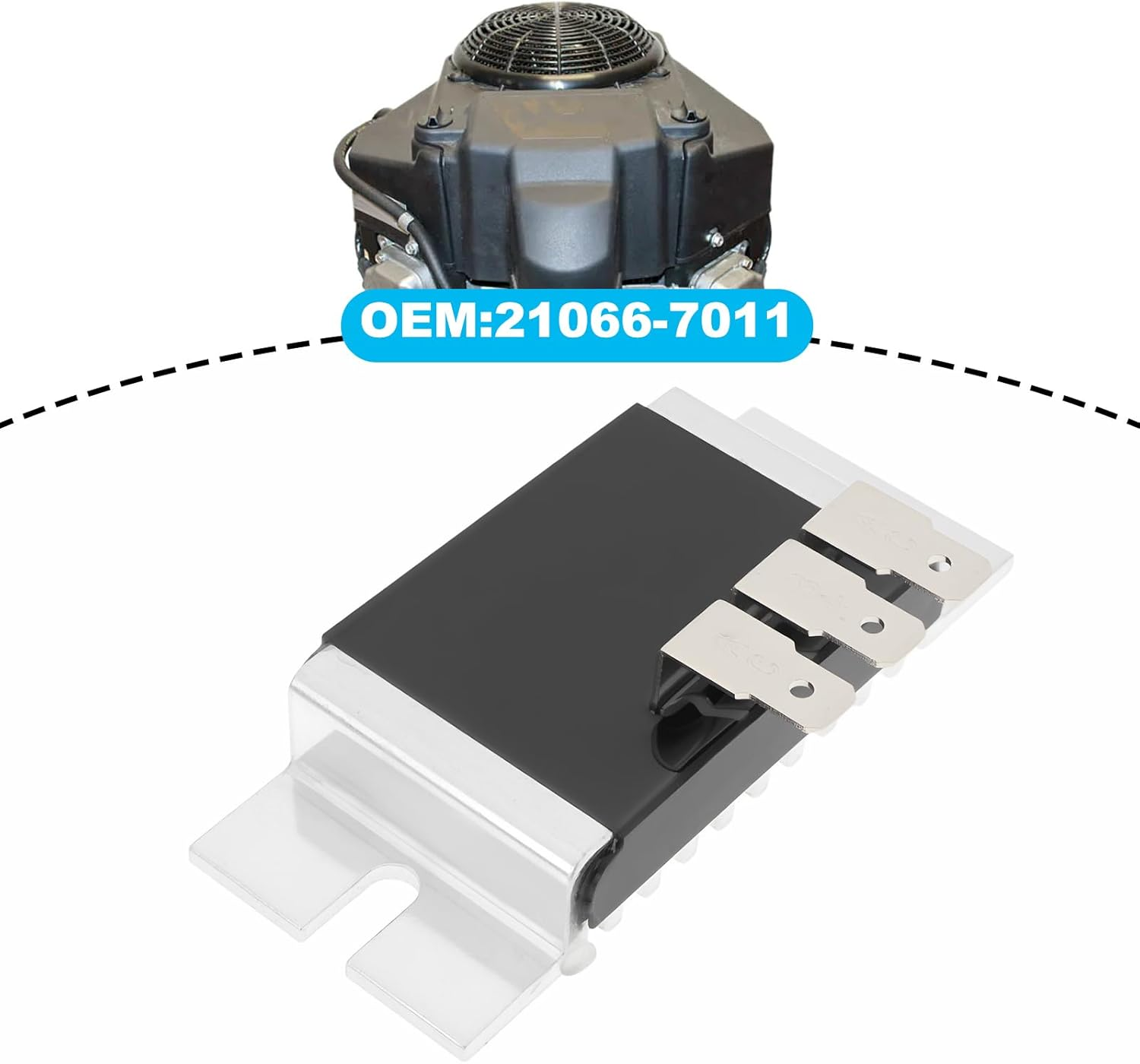 Voltage Regulator Compatible with Kawasaki FS651V FS730V FX481V FX691V FX730V FX751V Engines 21066-7011 image number 1