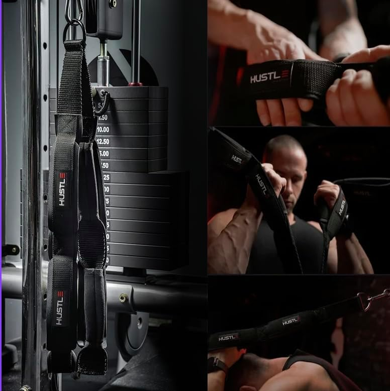 Hustle Athletics Tricep Rope Cable Attachments for Gym Use - Perfect Gym Equipment for Home/Gym Accessories - Multi Workout Rope Cable Machine Attachment -Best Gym Rope Grip with 4 Anti-Slip Handles image number 6