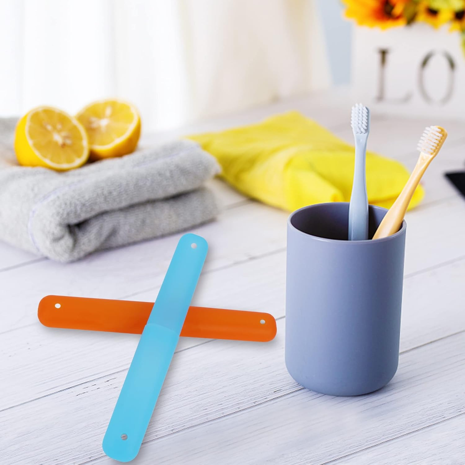 6 Pcs Travel Toothbrush Case Holder, Breathable Portable Toothbrush Container, Multiple Color Clear Toothbrush Holder for Home Trip Camping image number 1