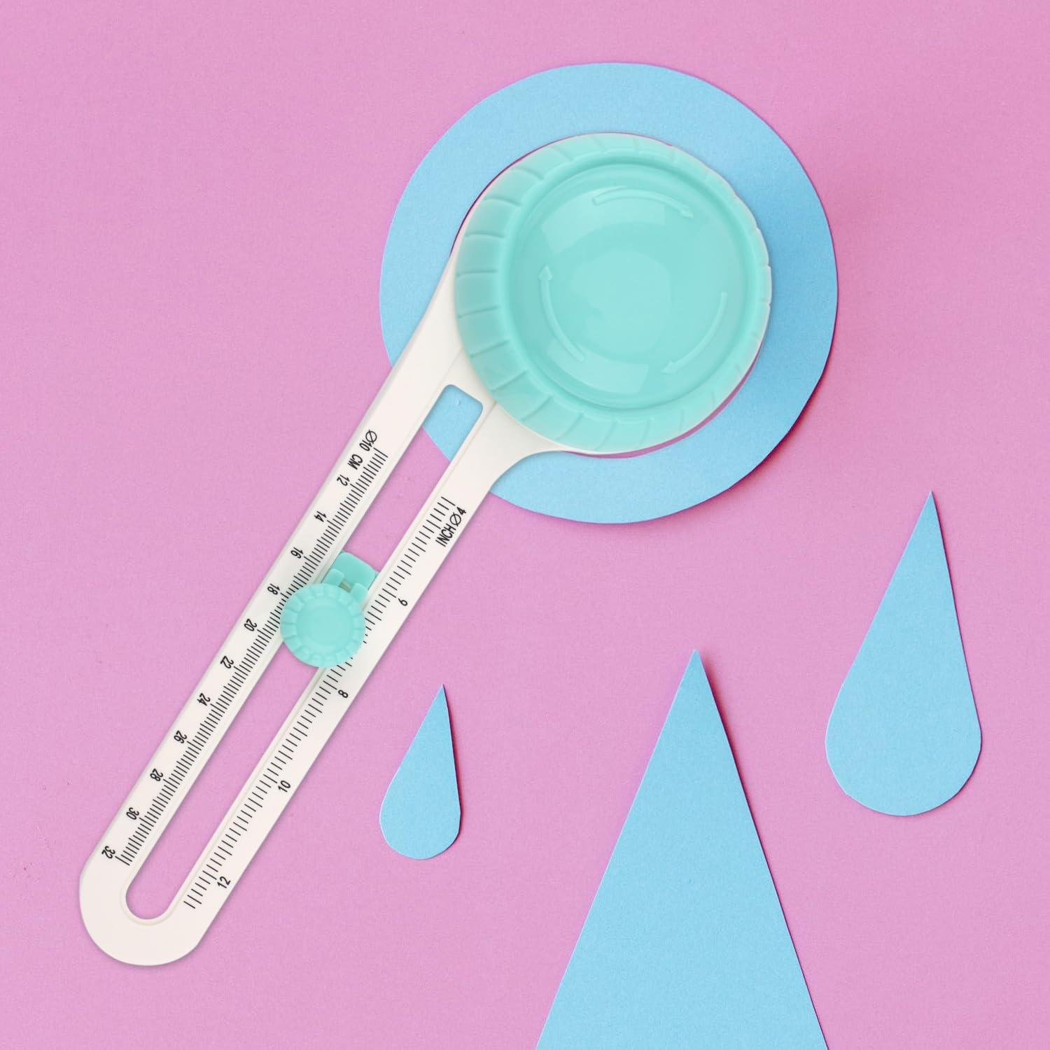 Circle Cutter, Circle Cutter Tool for Paper Practical Circle Cutter Crafting with 2Pcs Cutter Accessory Replacement round Cutter Craft for Paper, Scrapbook (Green) image number 1