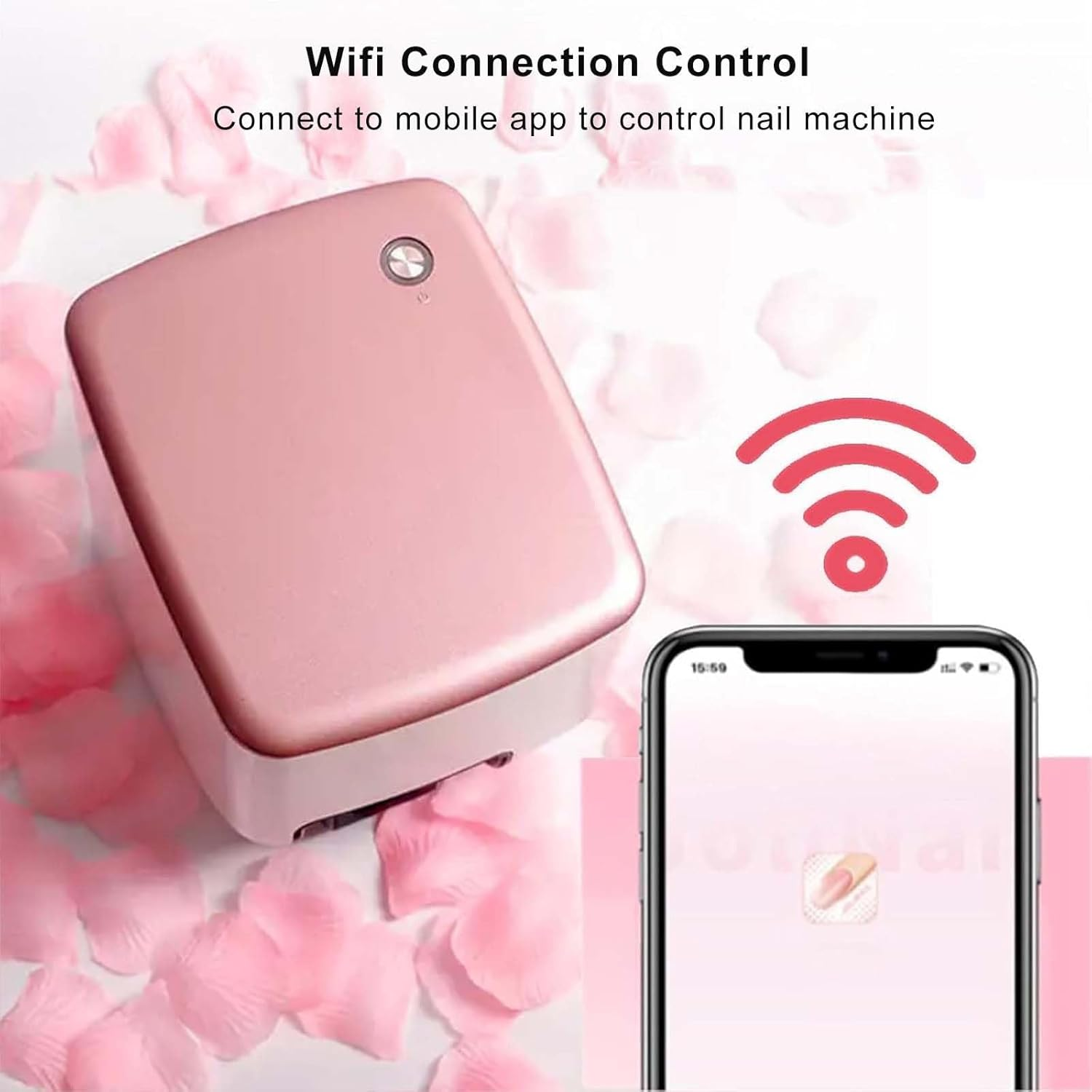Portable Smart Nail Art Printer, Intelligent 3D Nail Painting Machine with App Control, Automatically Recognize Nail Shape, Digital Mobile Nail Printer for Home, Nail Studios