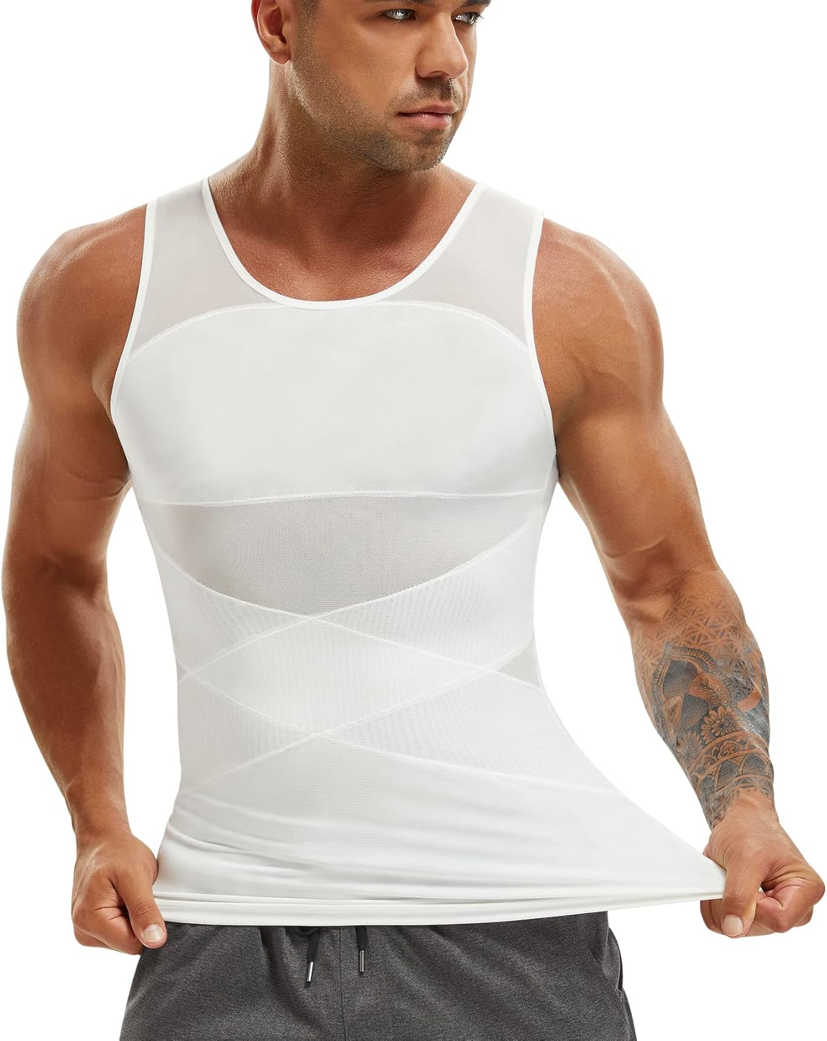 Compression Shirt for Men Slimming Undershirt Body Shaper Tank Top for Gynomastica Sleeveless Shapewear Vest Men