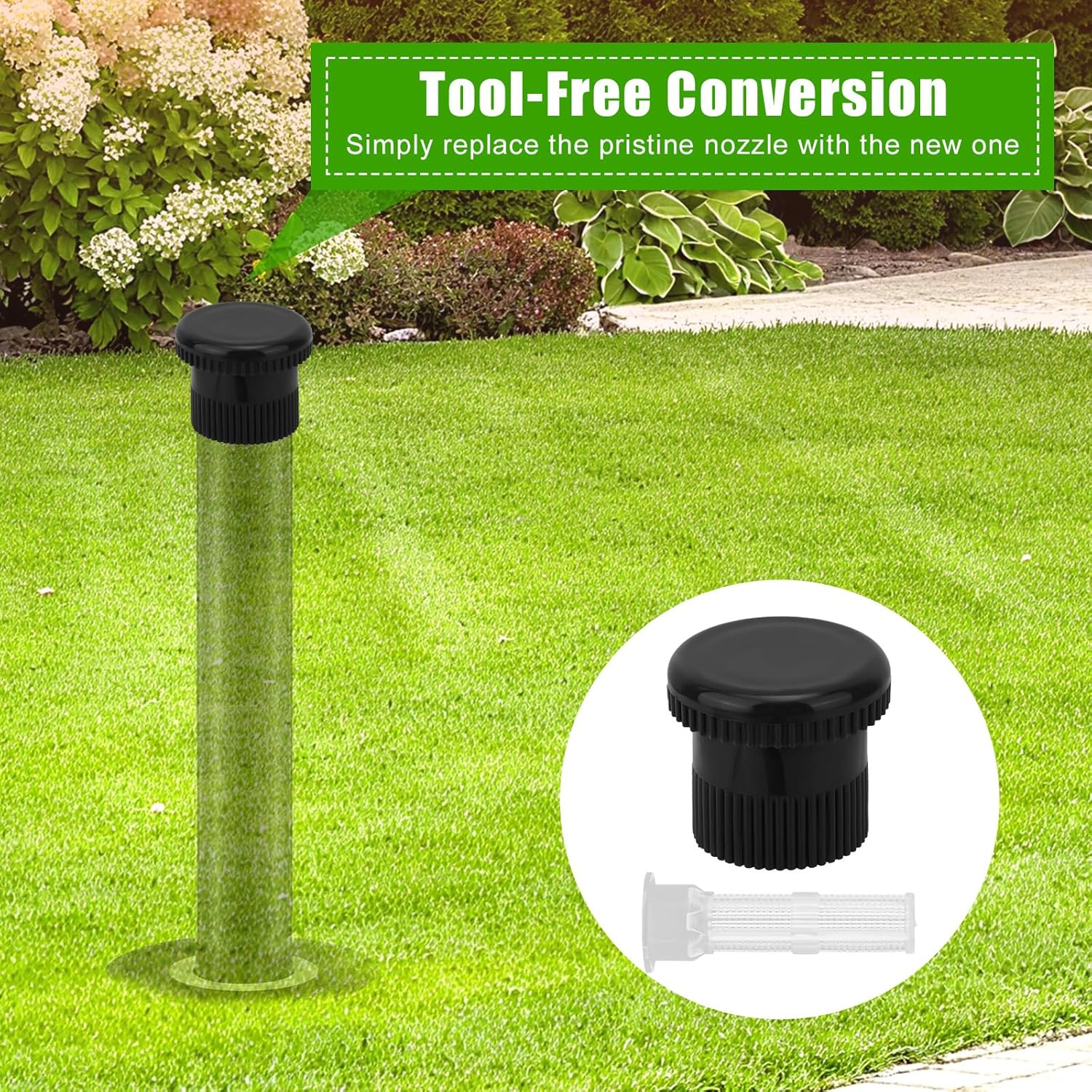 10Pcs Spray Shut off Nozzle Compatible with Hunter Pro Spray PS Ultra Heads 916400Sp, Plastic Sprinkle Shut off Nozzles with Filters for Prevent Unnecessary Runoff or Over-Irrigation(Black) image number 3