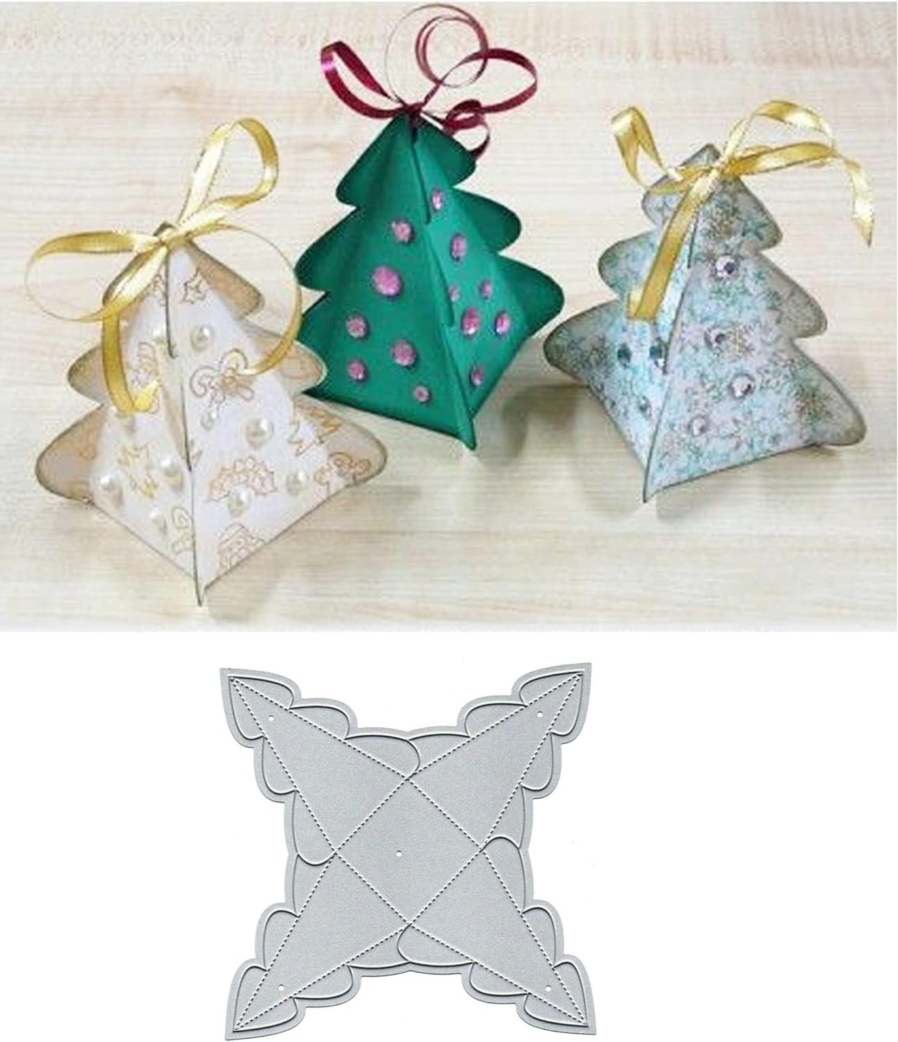 Christmas Candy Box Metal Crafts Cutting Die Cuts, DIY Crafts Template Christmas Candy Box Scrapbook Cards Cutting Dies Cut Stencil for DIY Embossing Card Making Decorative Paper Dies Scrapbooking image number 1