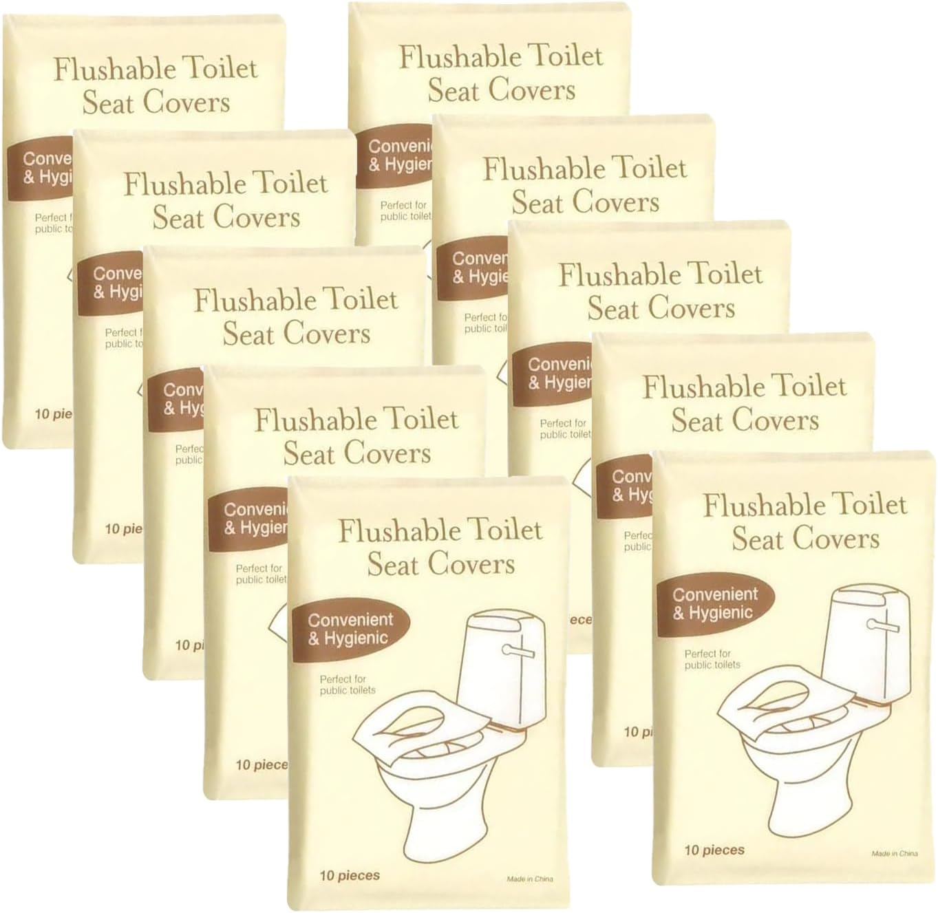 100PCS Toilet Seat Covers Disposable,Travel Toilet Paper Pad,Biodegradable Paper,Travel Essential Access,Travel Essential Accessories for Public Restrooms,Airplane, Road Trips, Camping image number 3