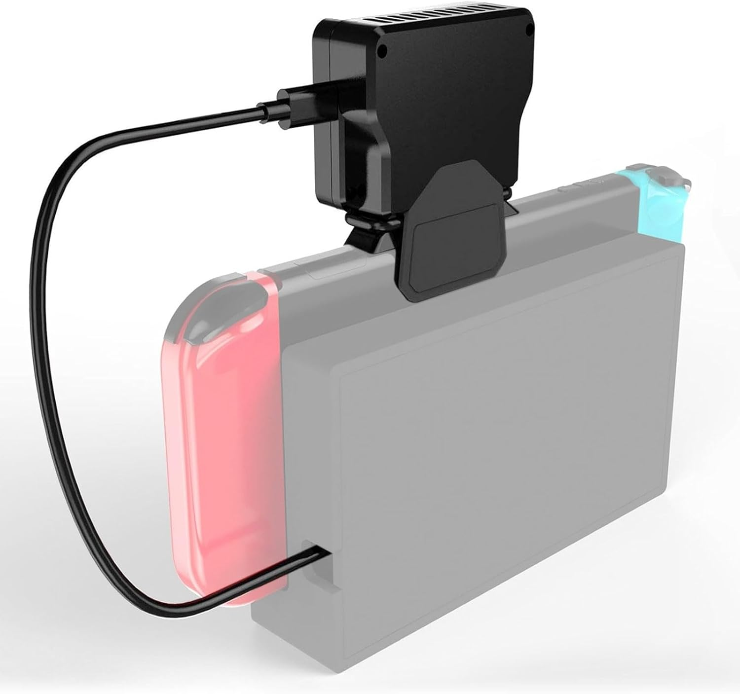 Eeekit Cooling Fan for Nintendo Switch Dock Set Temperature Display Cooler for NS Original Docking Station, USB Powered, Integrated Cable image number 2