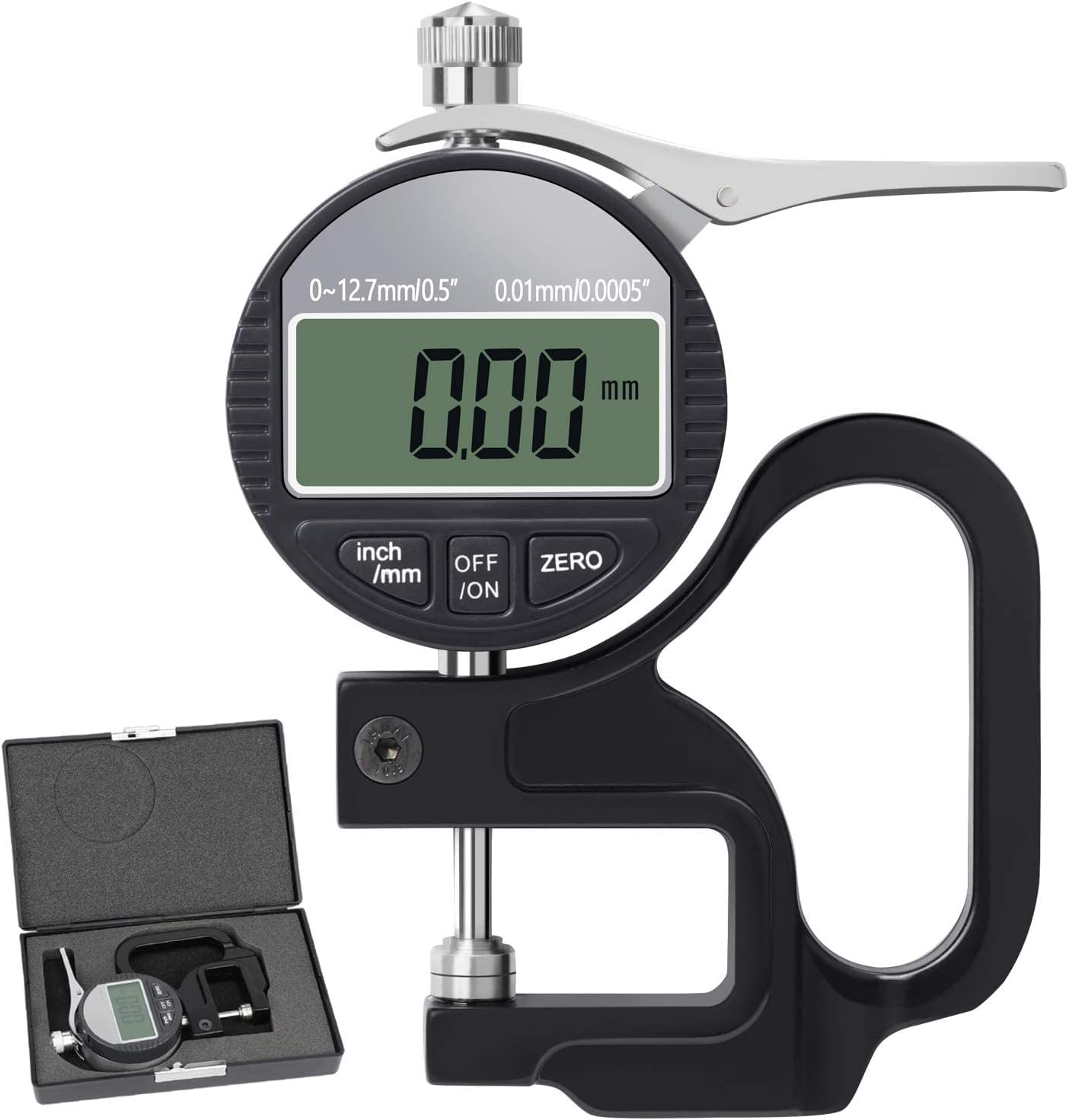 Digital Thickness Gauge 0.5 Inch/12.7Mm, 0.0005"/0.01Mm, Thickness Meter Metric/Inch Paper/Film/Fabric/Tape Thickness Gauge image number 5