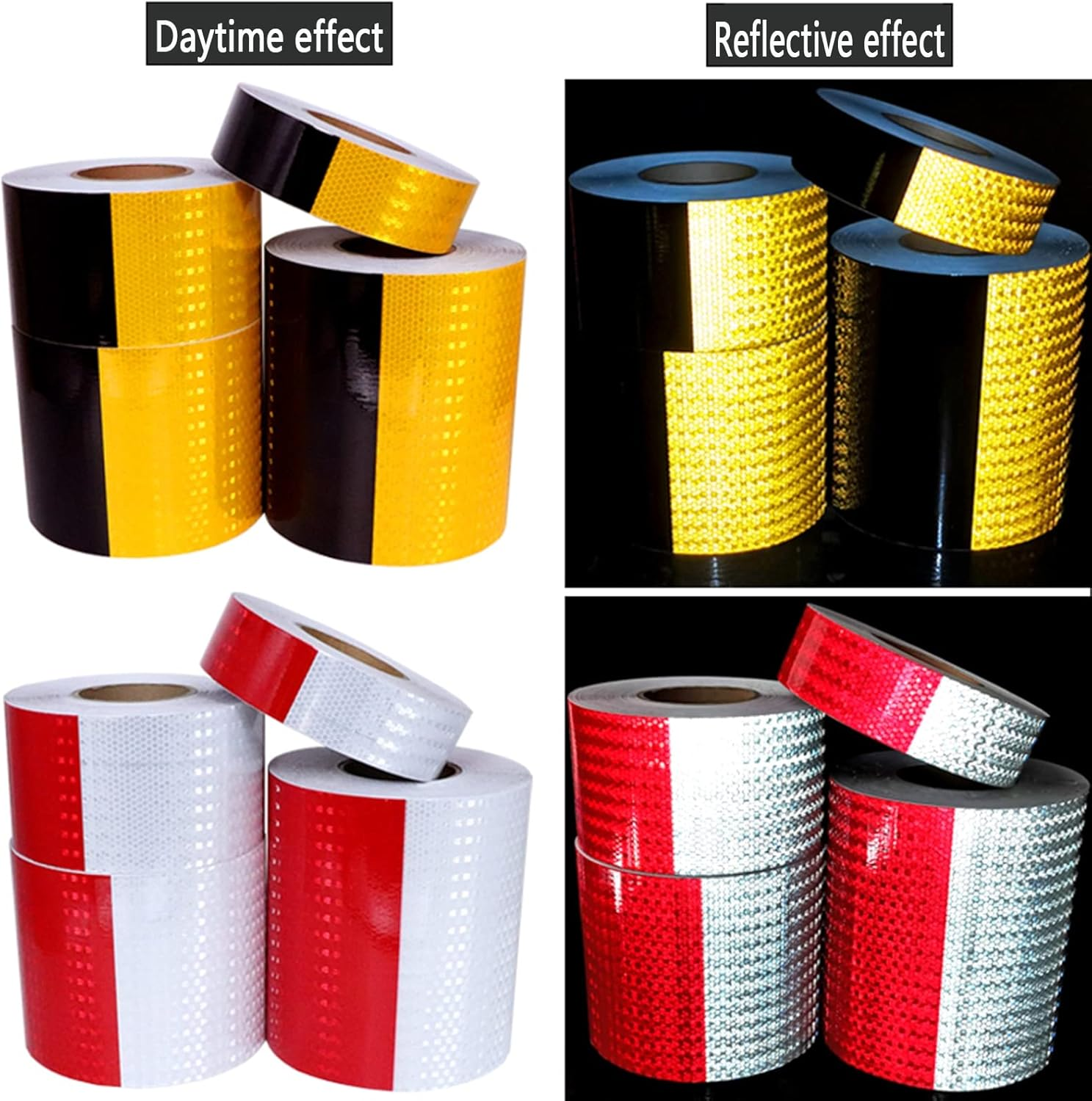 Reflective Tape, Reflective Tape Warnig Sticker Self-Adhesive Smarking(Black) image number 3