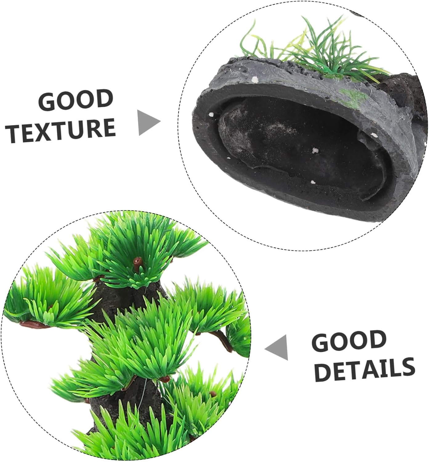 Kisangel Lifelike Artificial Bonsai Pine Tree for Aquarium Decoration Plastic Freshwater Fish Tank Plant Low Maintenance Aquatic Ornament for Betta and Goldfish Tanks Easy to Clean Aquarium image number 2