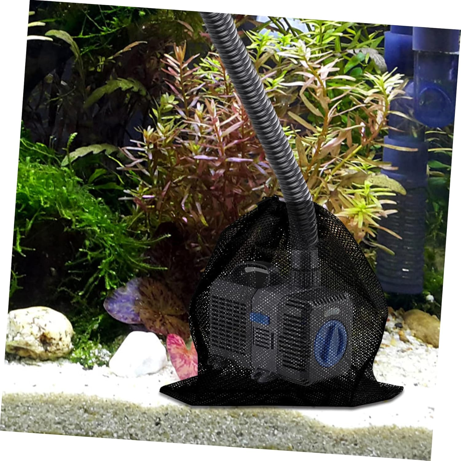 Large Pump Barrier Bag with Drawstring 47X47Cm Pump Filter Mesh Bag for Submersible Water Pumps and Pond Filters image number 5