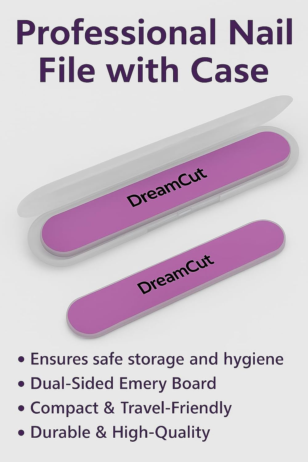 Dreamcut Nail File with Case &ndash; Portable Emery Board for Smooth & Precise Nail Shaping &ndash; Compact & Travel-Friendly image number 1